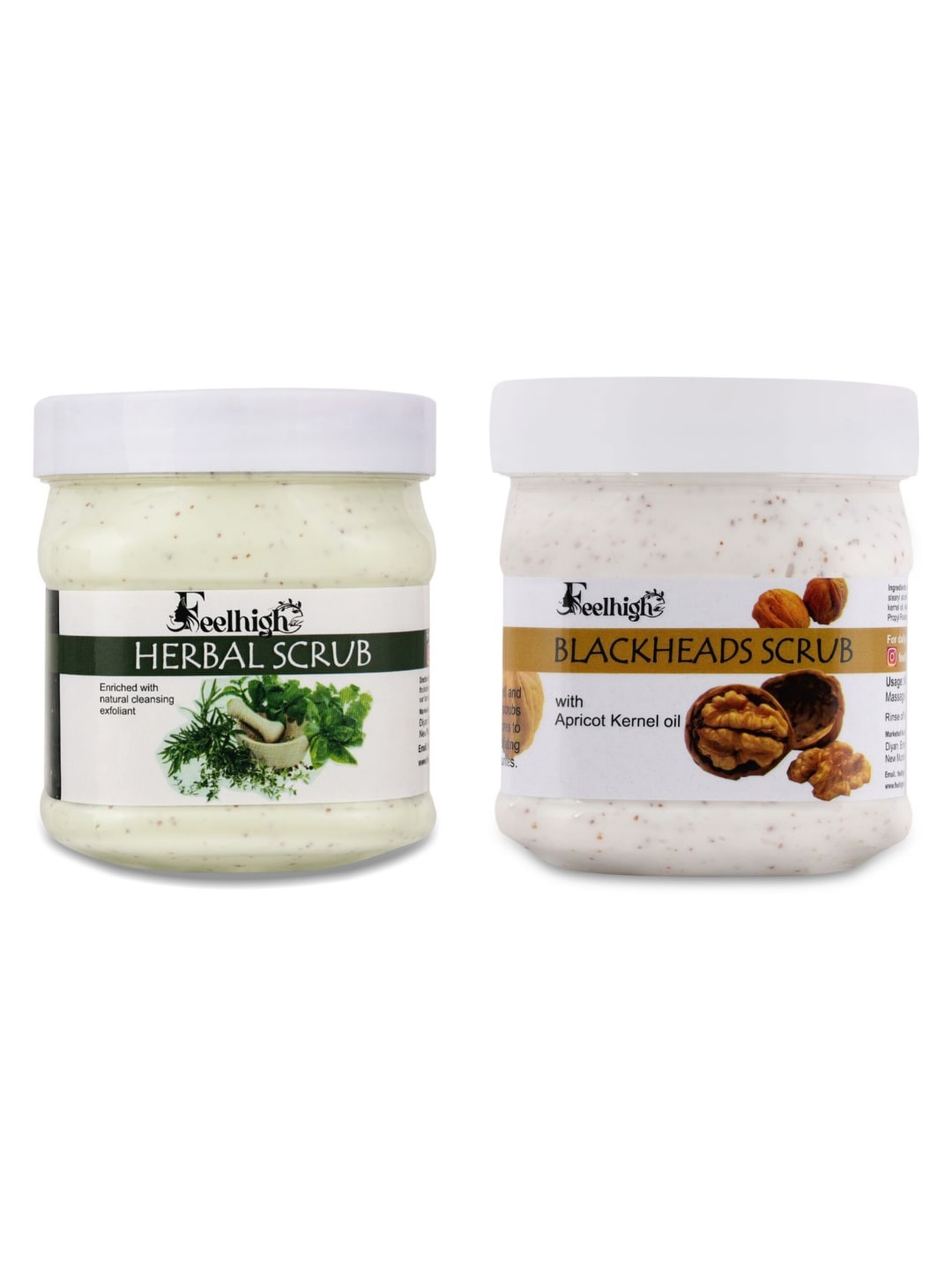 

FEELHIGH Set Of 2 Herbal & Blackhead Scrub 500ml Each, Beige