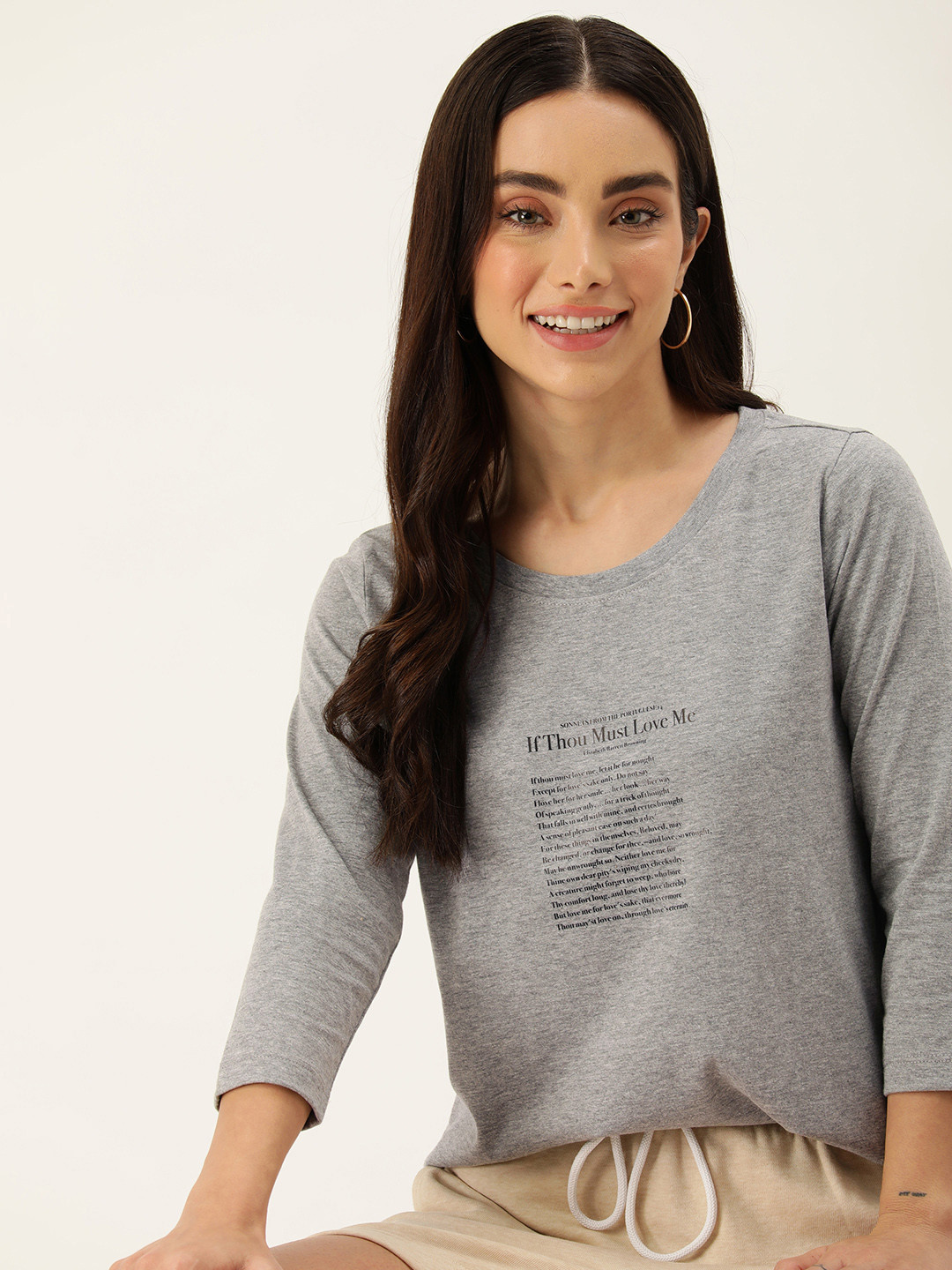 

Mast & Harbour Round Neck Typography Printed Casual T-shirt, Grey