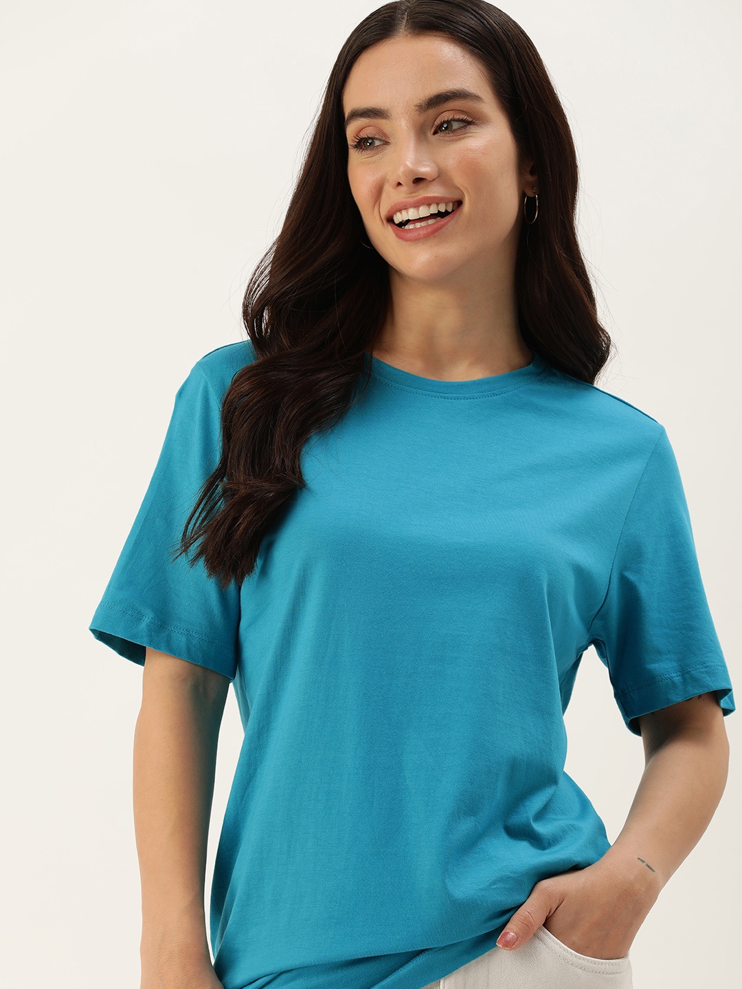 

Mast & Harbour Solid Longline T-shirt, Teal