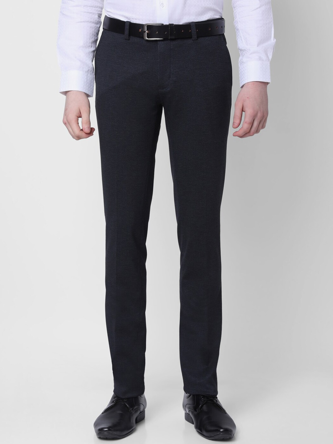 

J Hampstead Men Mid-Rise Slim Fit Formal Trousers, Grey