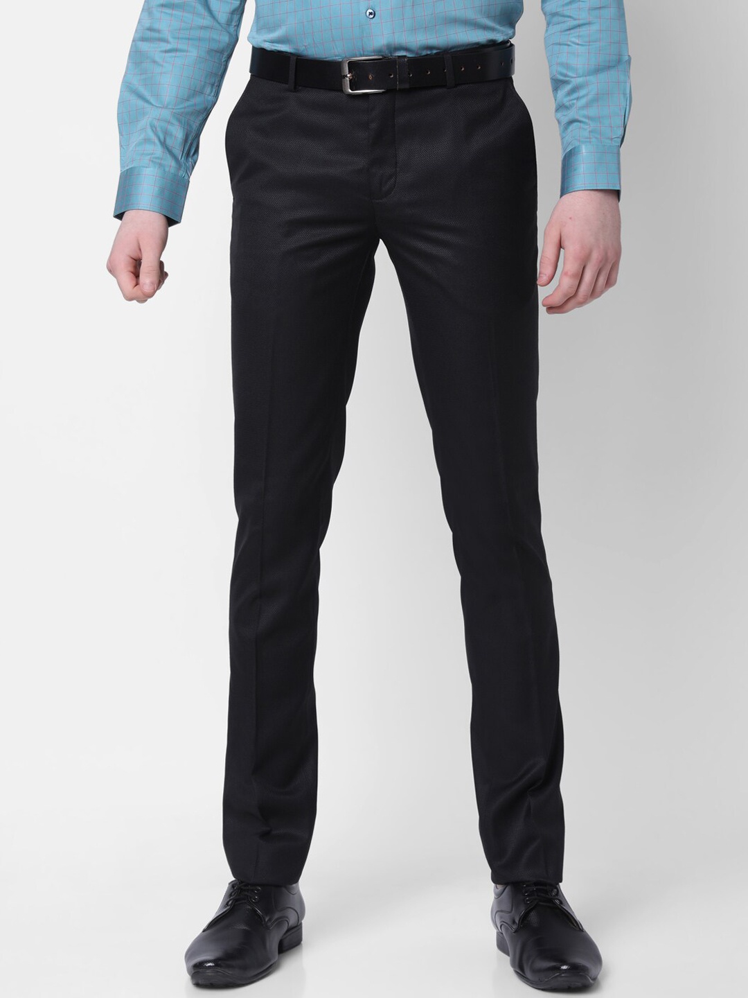 

J Hampstead Men Slim Fit Formal Trousers, Black