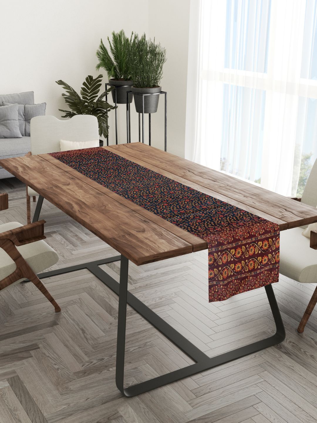 

Tasseled Home Red & Yellow Claude Printed Rectangular Table Runner