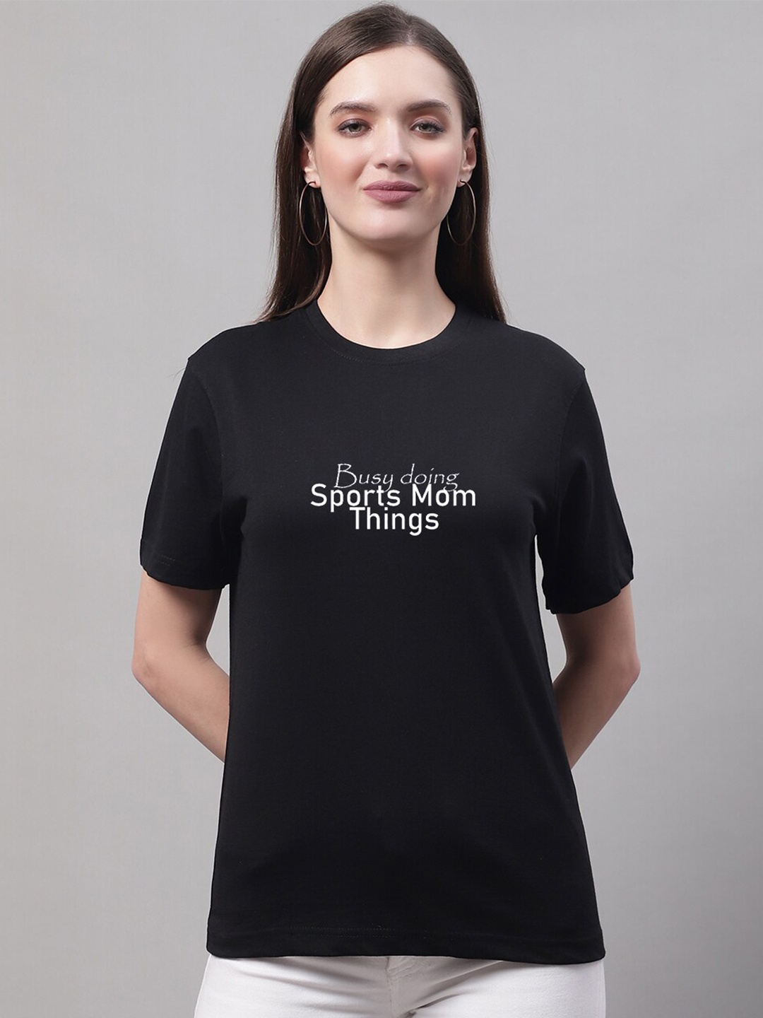 

Miaz Lifestyle Typography Round Neck Cotton T-Shirt, Black