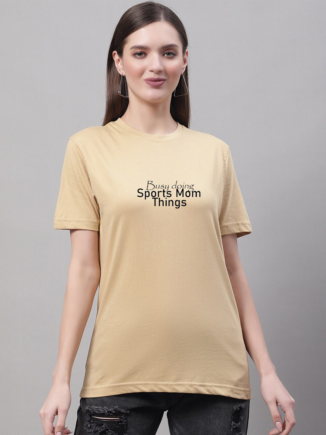 

Miaz Lifestyle Typography Round Neck Cotton T-Shirt, Yellow