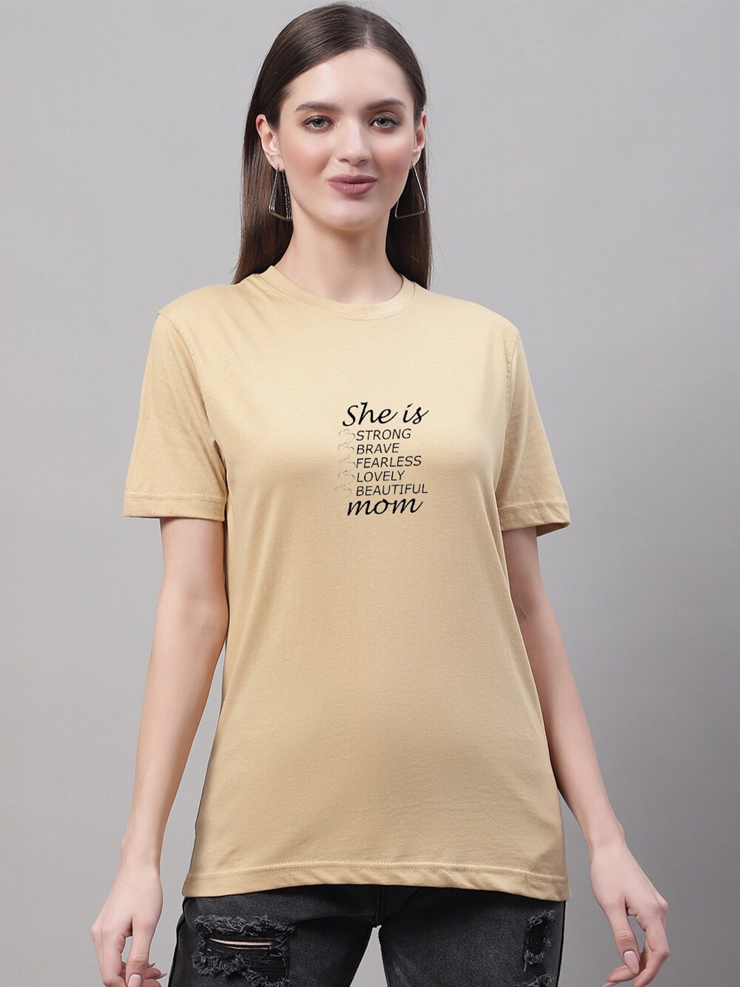 

Miaz Lifestyle Typography Round Neck Cotton T-Shirt, Yellow