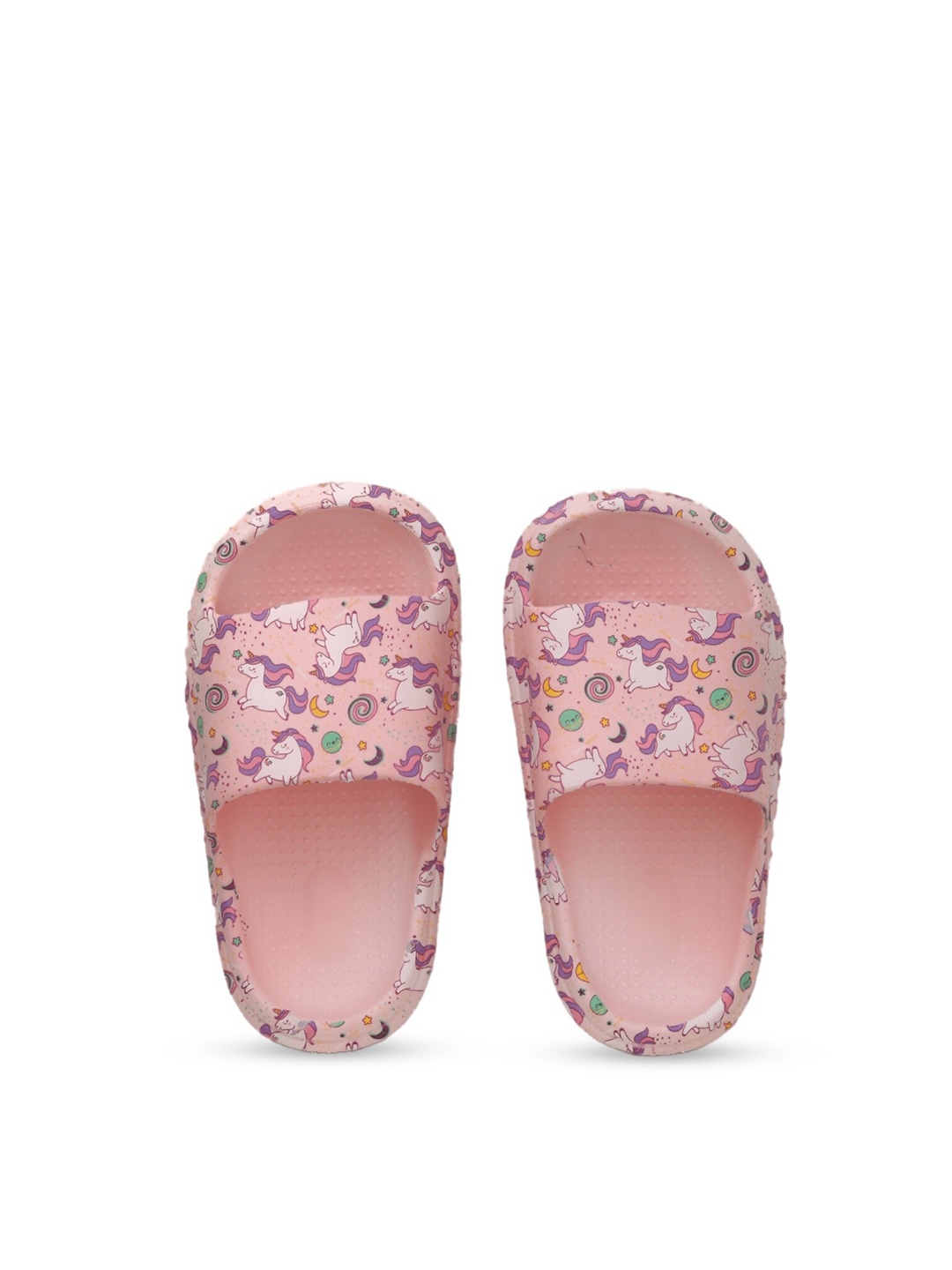 

Yellow Bee Girls Unicorn Printed Sliders, Pink