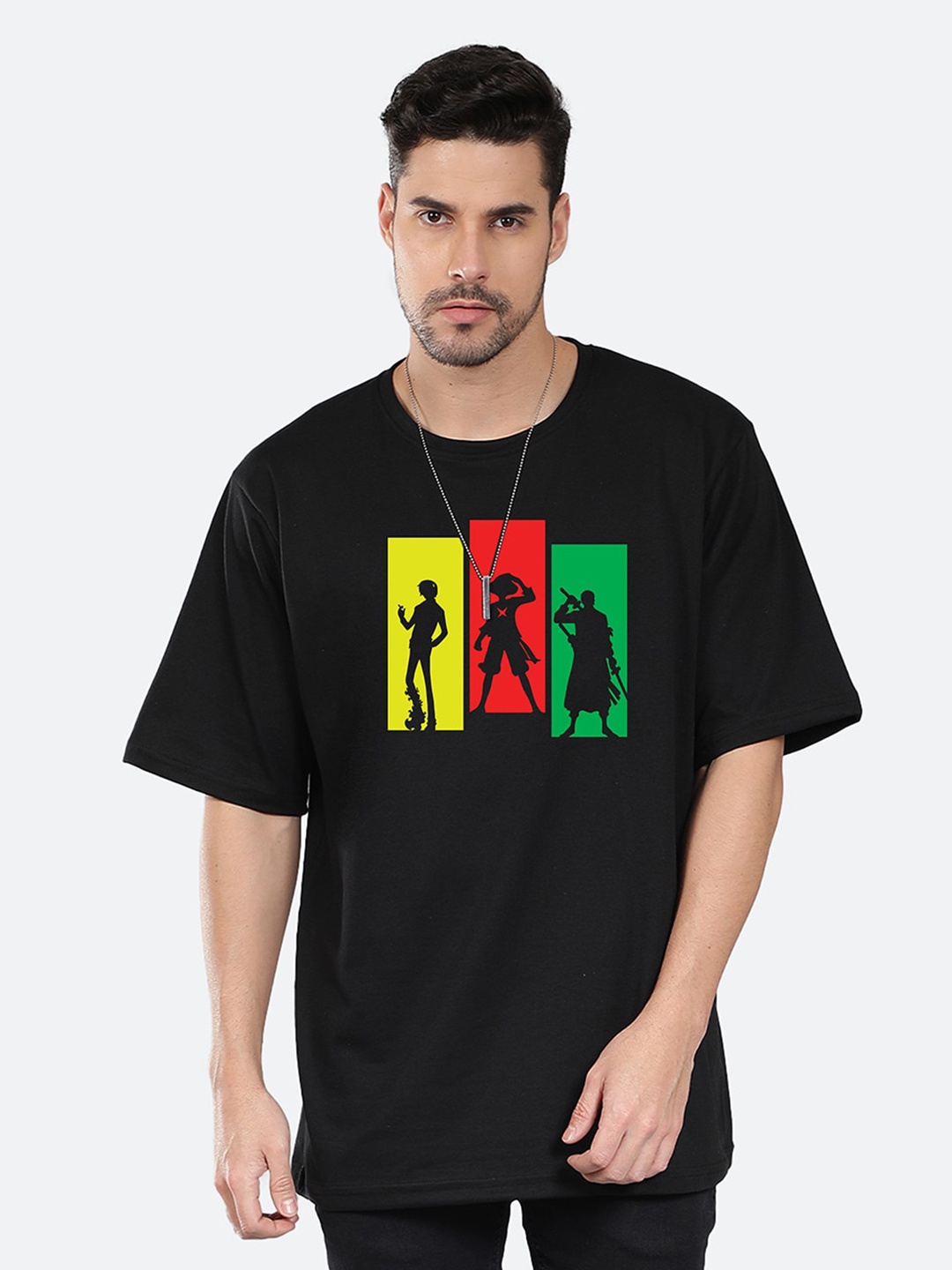 

Mad Over Print Typography Printed Cotton T-Shirt, Black