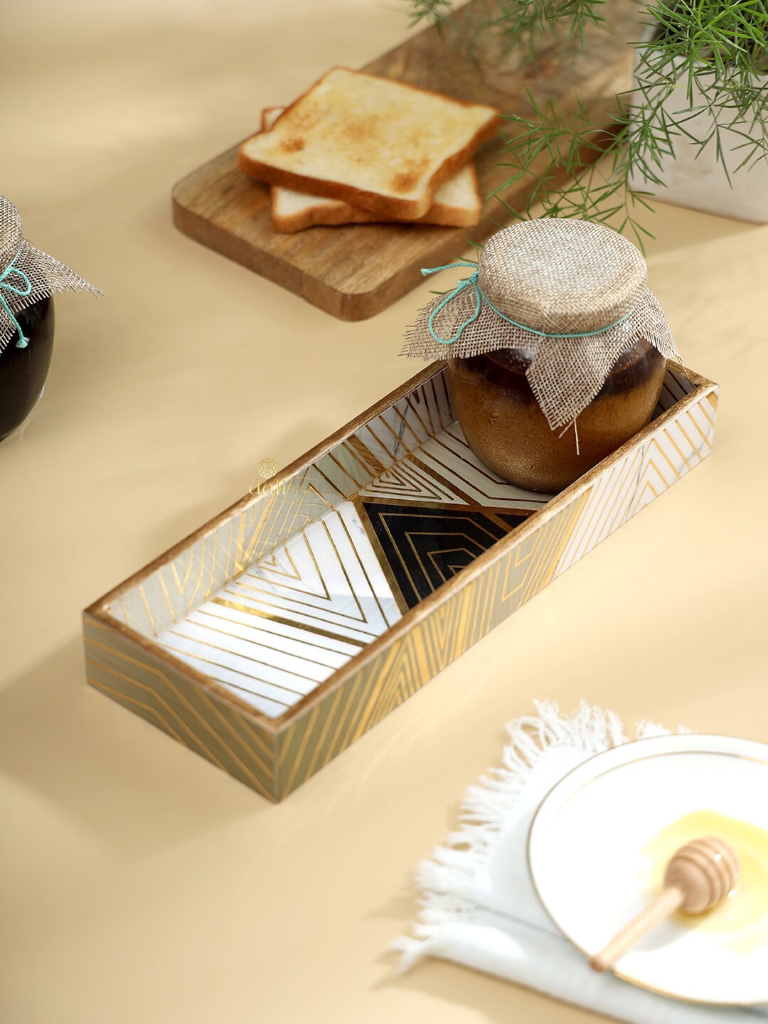 

DULI Printed Serving Trays, Cream