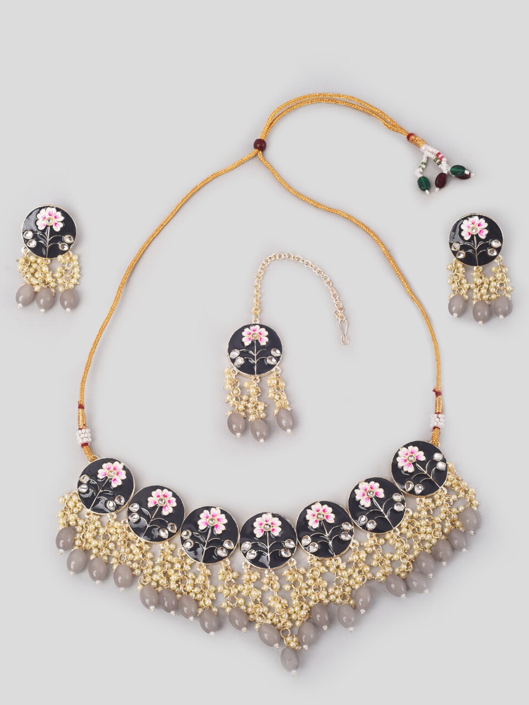 

phuljhadi Gold Plated Stone Studded Jewellery Set