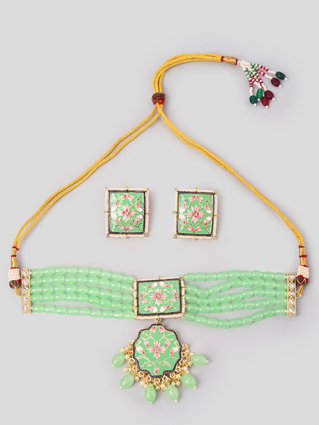 

phuljhadi Gold Plated Beaded Jewellery Set