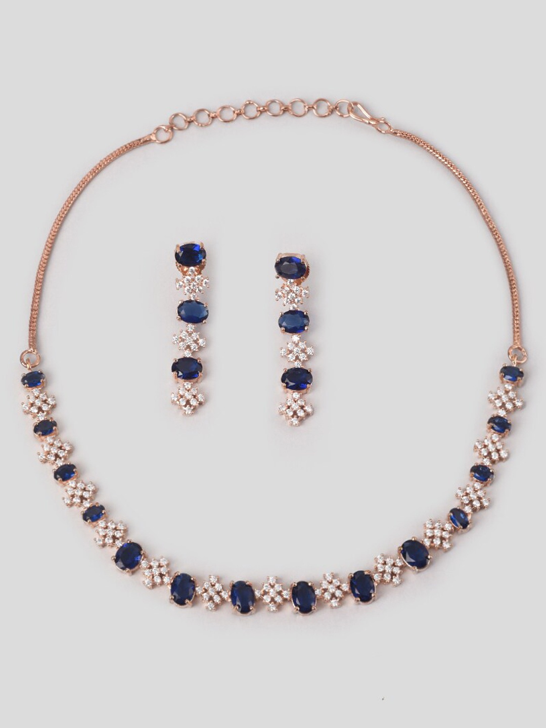 

phuljhadi Rose Gold-Plated Stone-Studded Jewellery Set