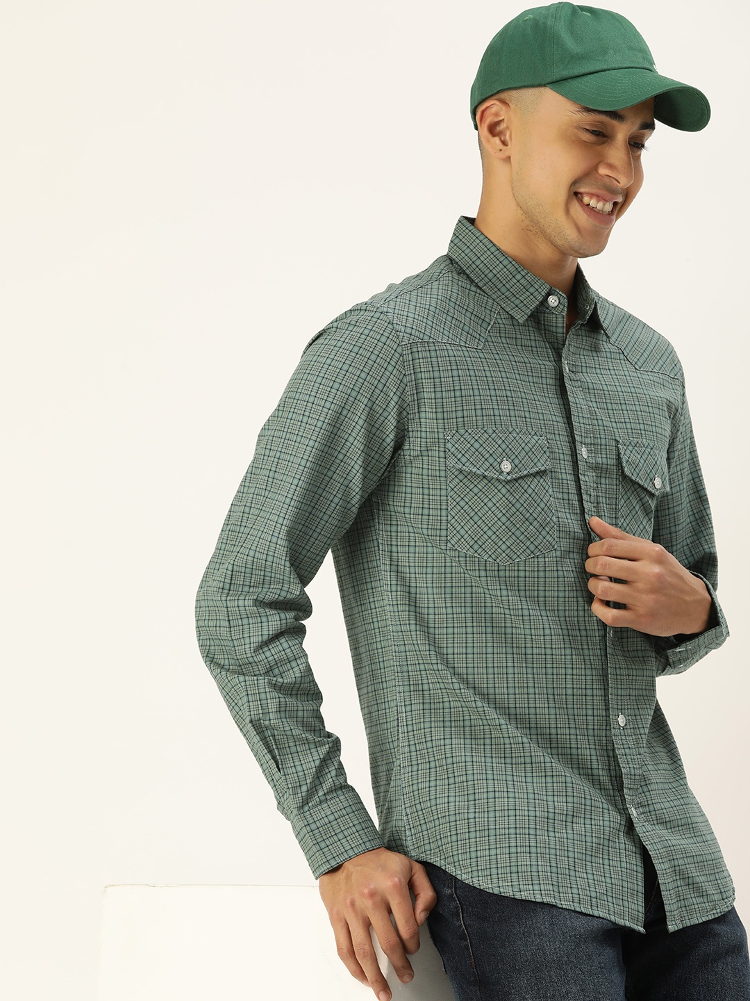 

Kook N Keech Men Relaxed Opaque Checked Casual Shirt, Green