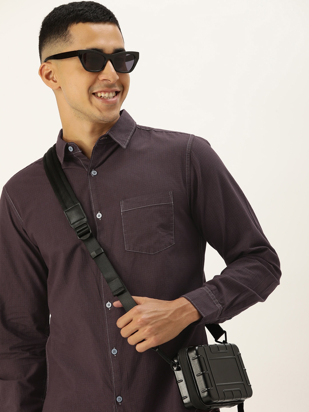 

Kook N Keech Men Maroon Relaxed Opaque Checked Pure Cotton Casual Shirt