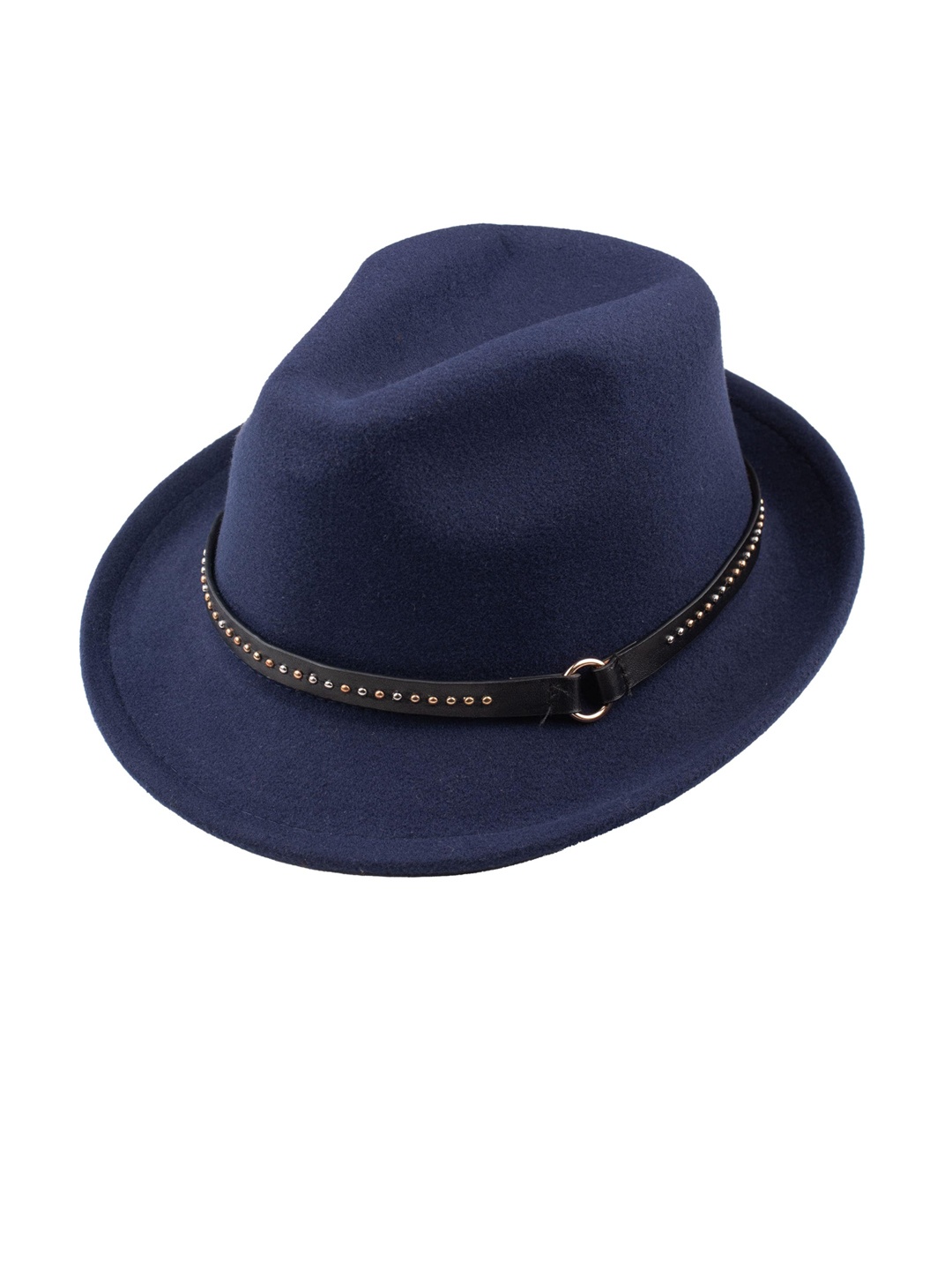 

The Tie Hub Men Water Repellent Finish Woollen Fedora Hat, Navy blue