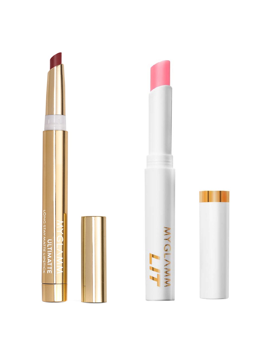 

MyGlamm Ultimatte Long Stay Matte Lipstick- Vixen & LIT PH Lip Balm- Rose All Day, Maroon