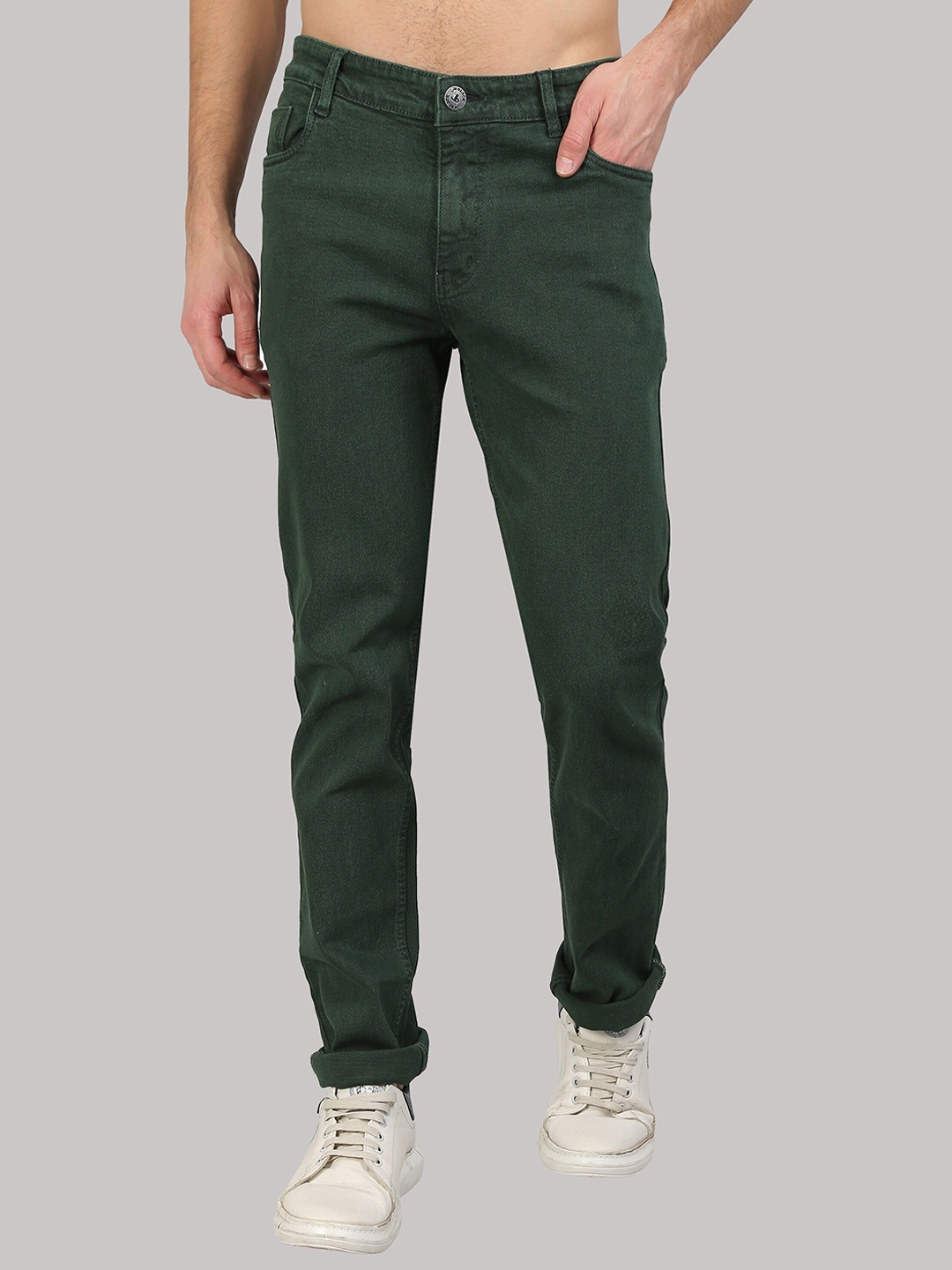 

Jb Just BLACK Men Urban Slim Acid Wash Clean Look Stretchable Jeans, Green