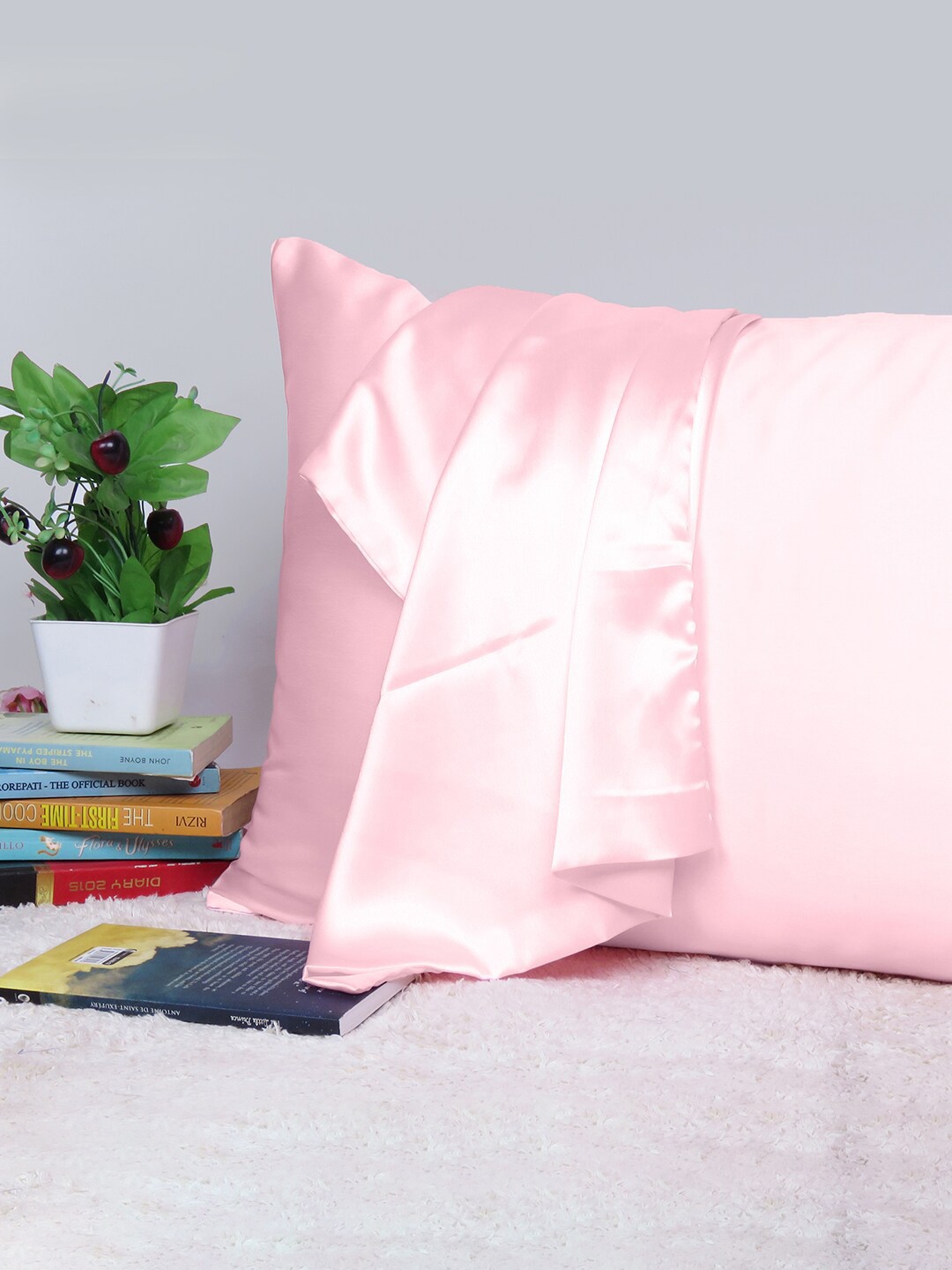 

OUSSUM Rose Satin Single Decorative Pillow Covers