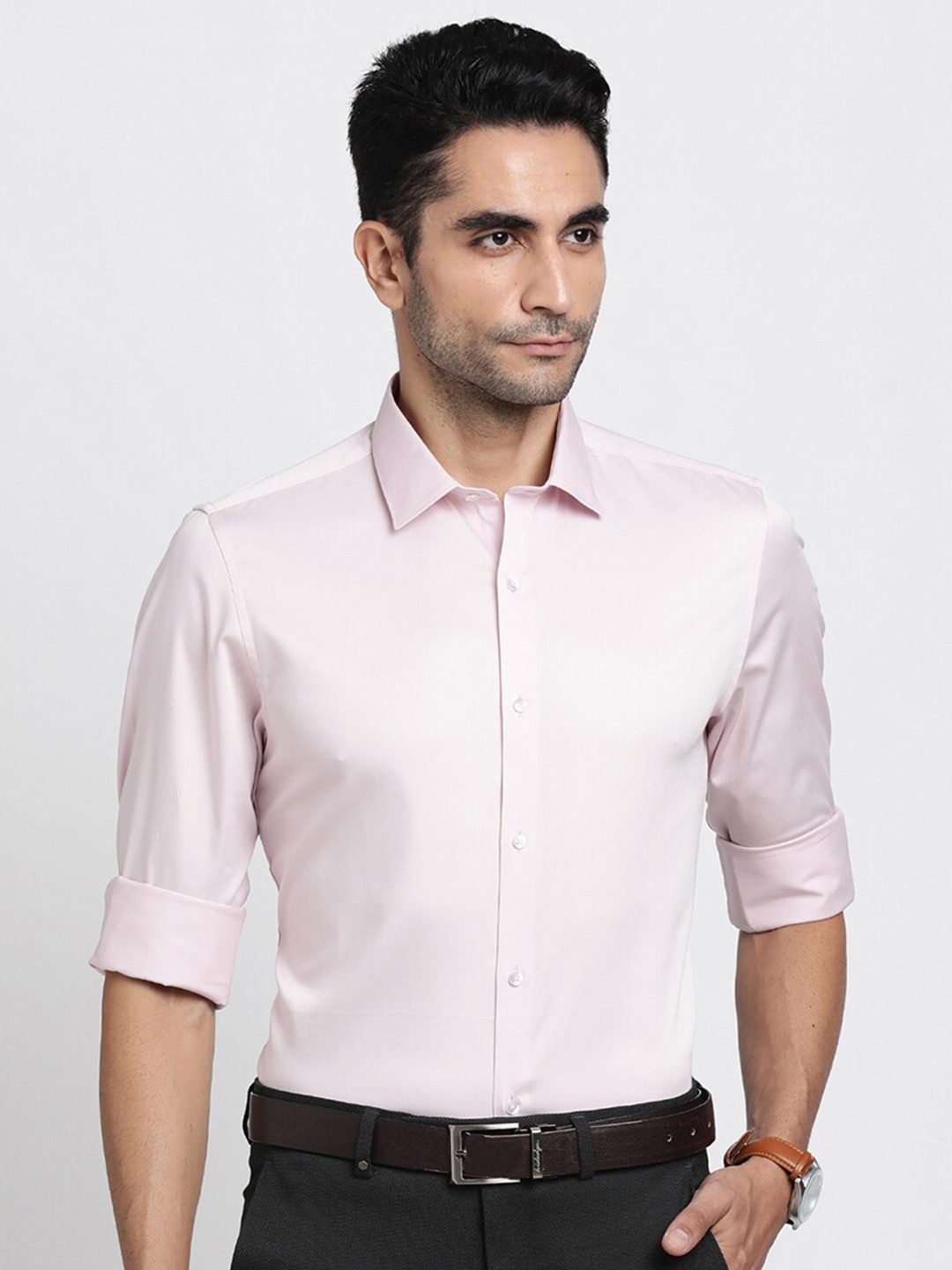 

Turtle Premium Slim Fit Long Sleeves Formal Shirt, Pink