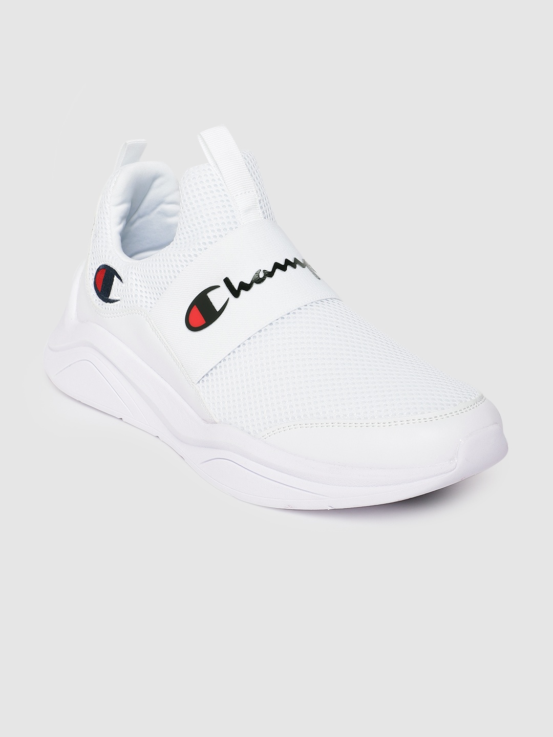 

Champion Men Woven Design & Brand Logo Detail Sneakers, White