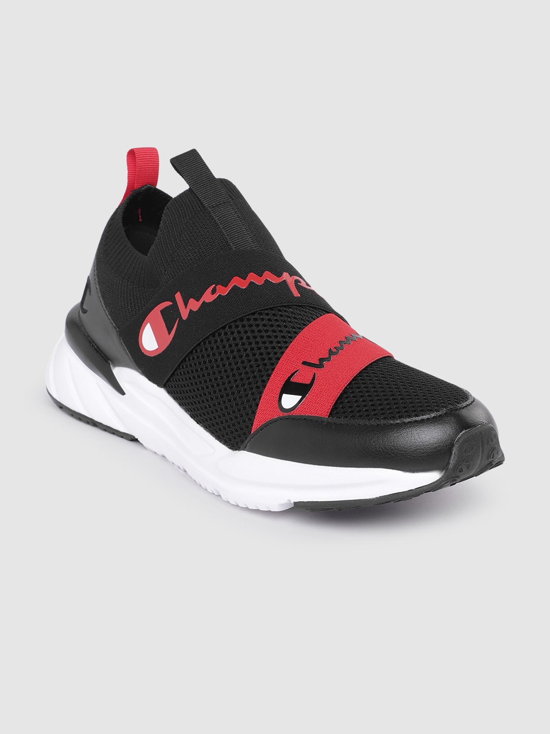 

Champion Men Woven Design & Brand Logo Print Sneakers, Black