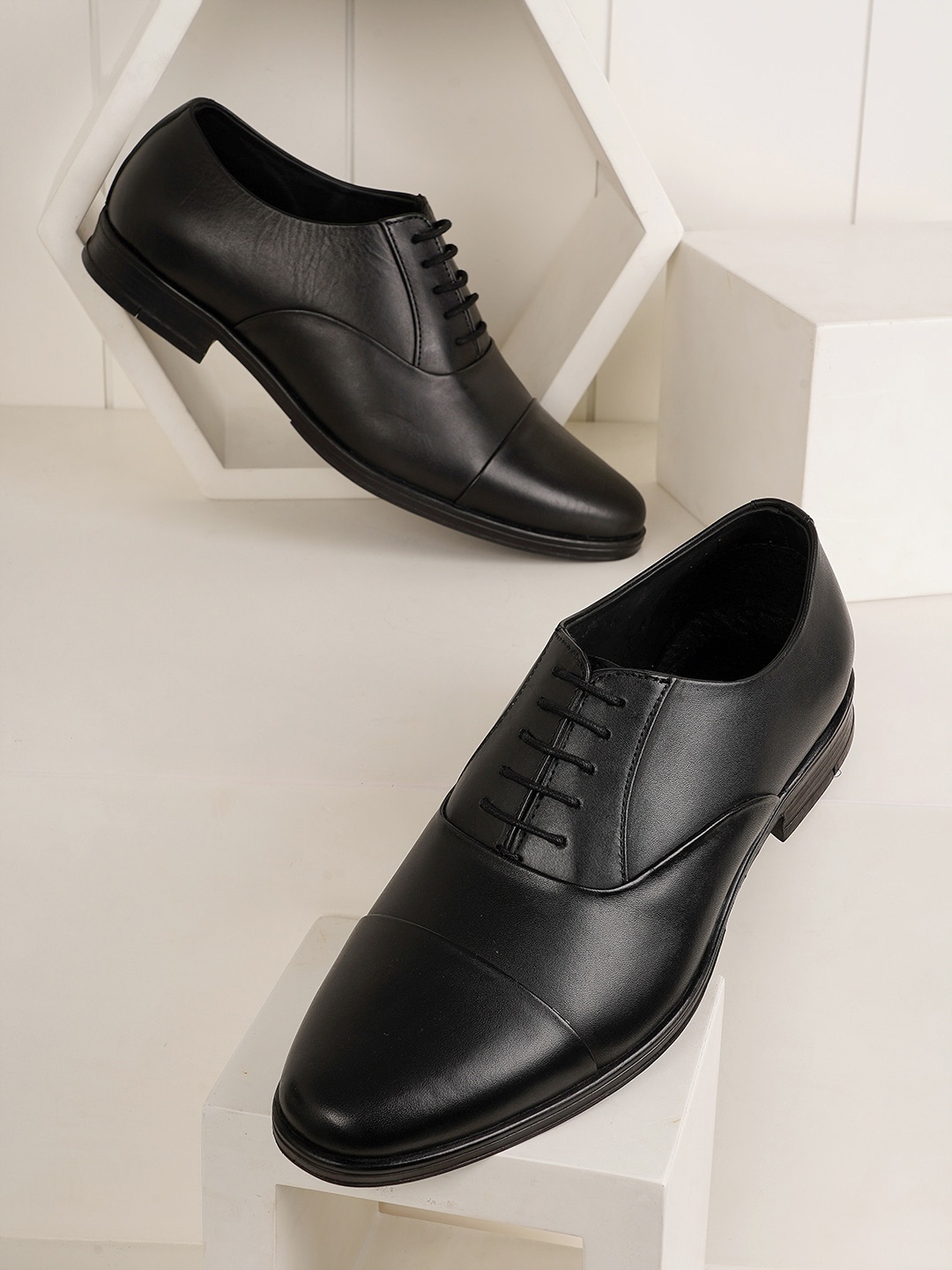 

Style Shoes Men Leather Formal Oxfords, Black