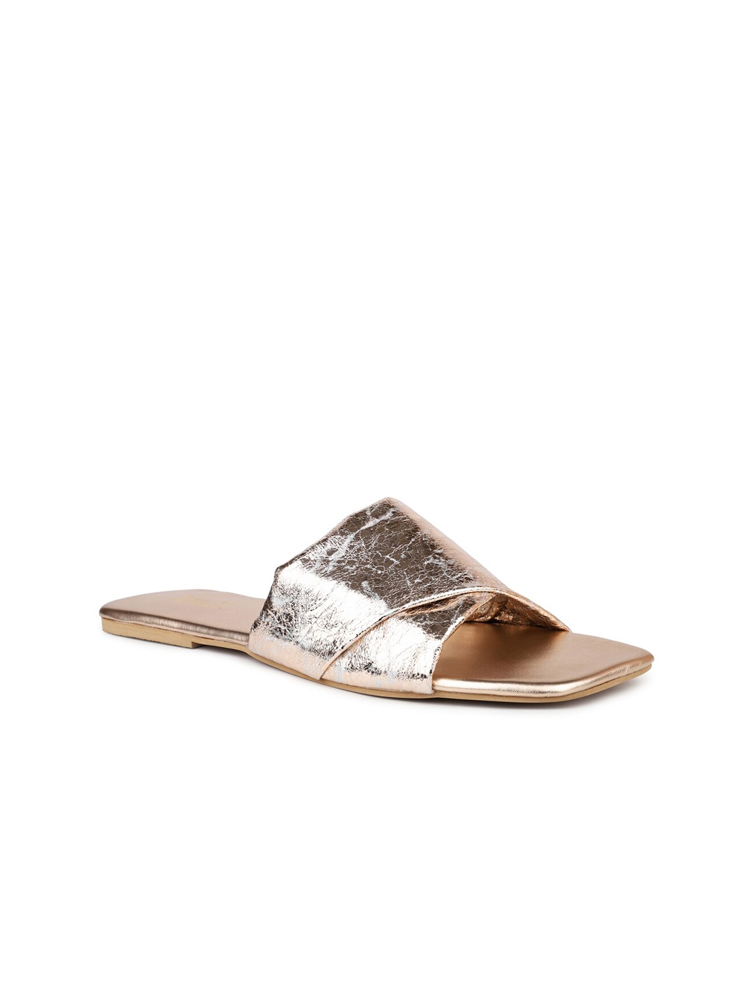 

Inc 5 Textured Open Toe Flats, Rose gold