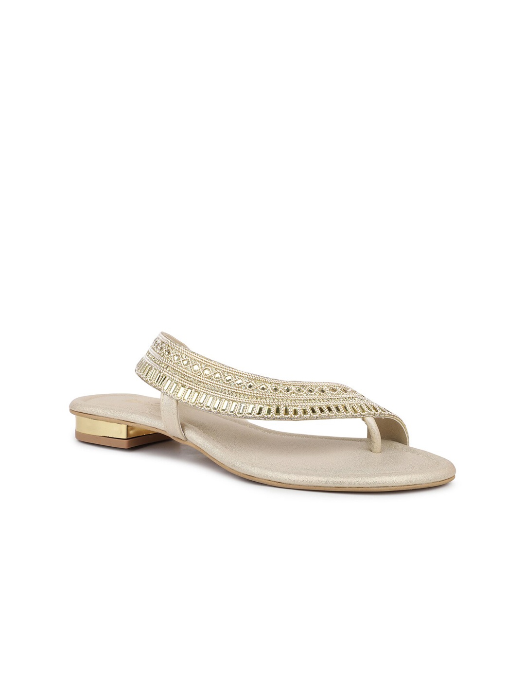 

Inc 5 Embellished One Toe Flats, Gold