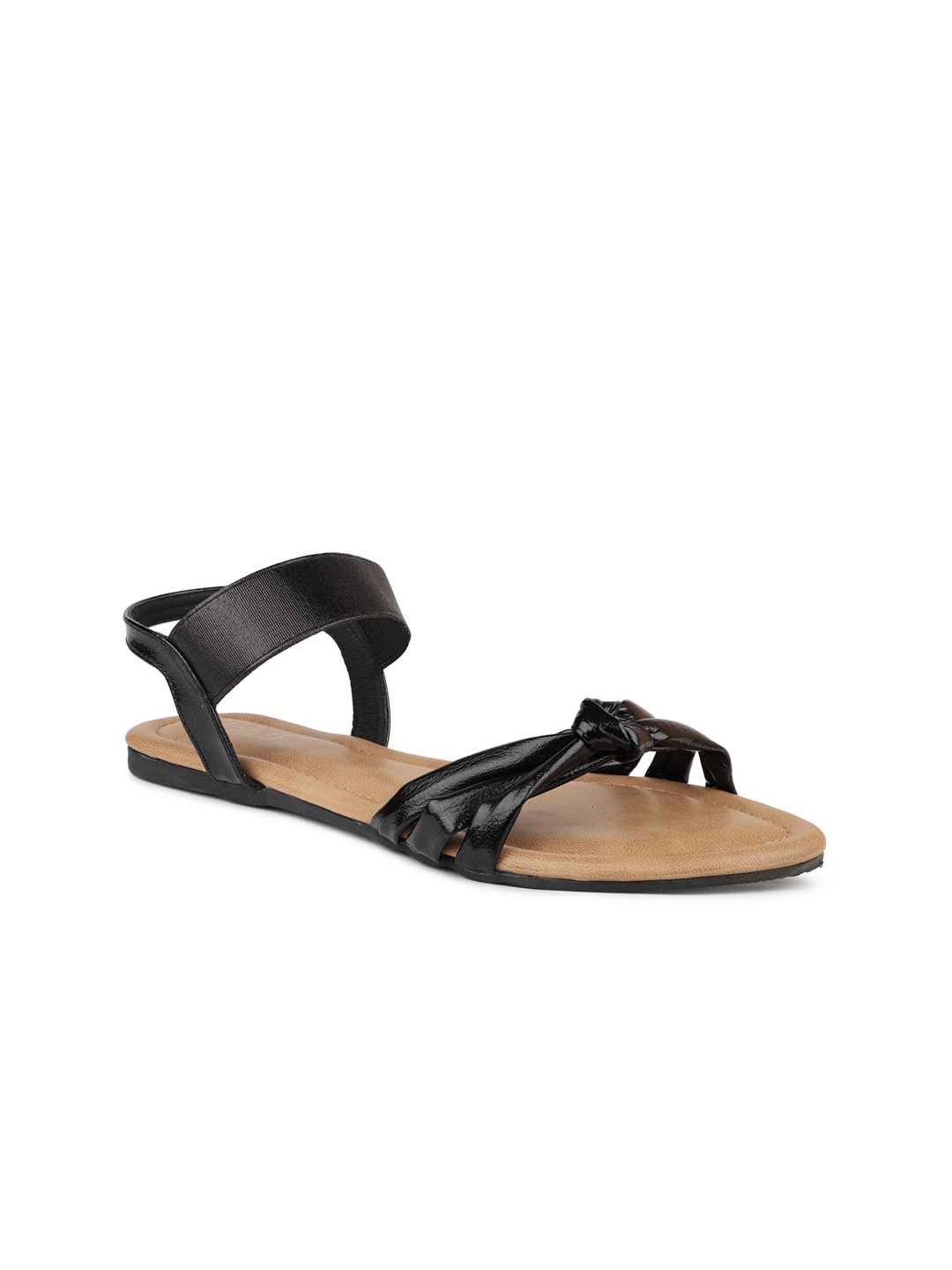 

Inc 5 Knotted Open Toe Flats With Backstrap, Black
