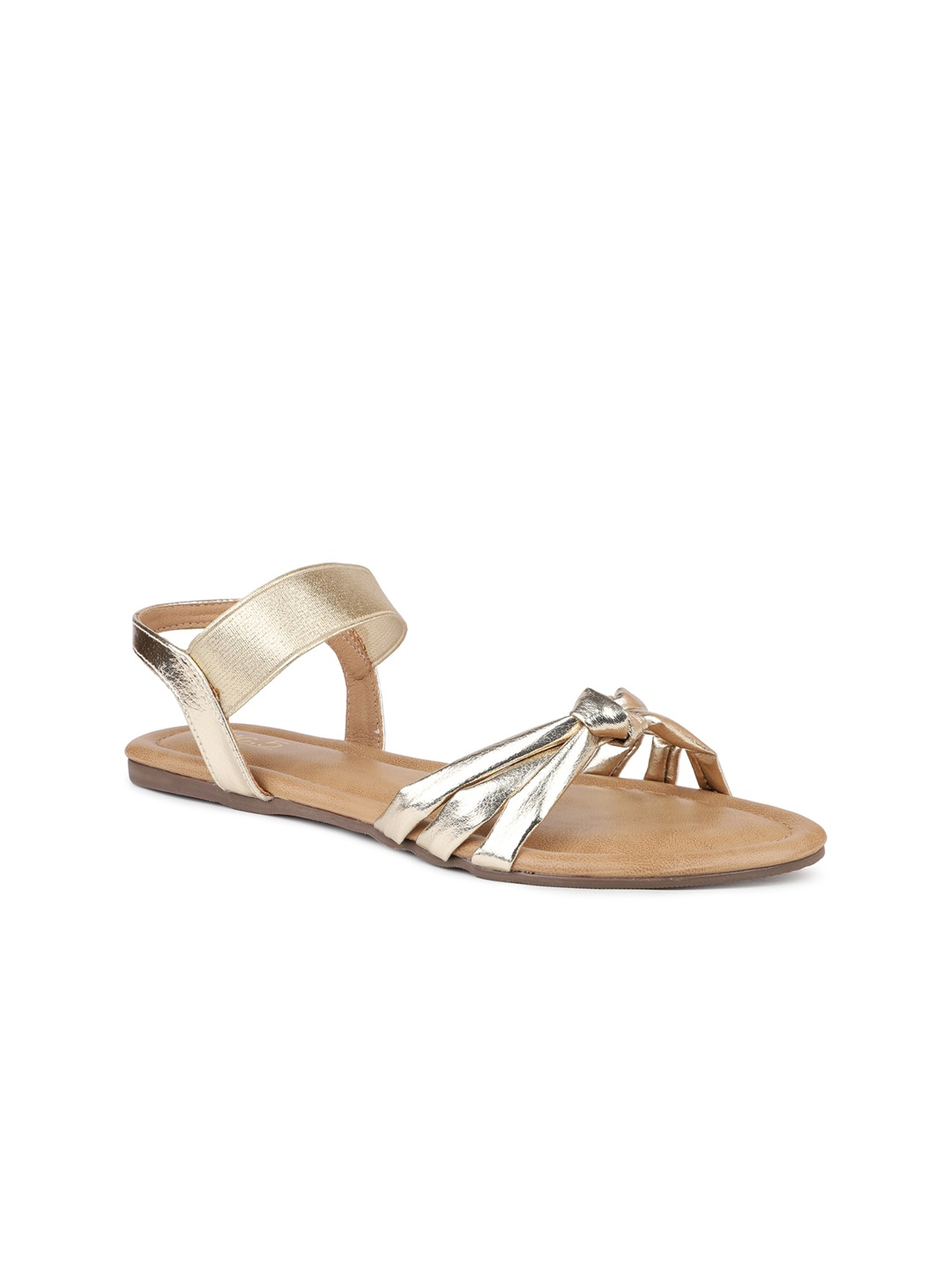 

Inc 5 Knotted Strap Open Toe Flats, Gold