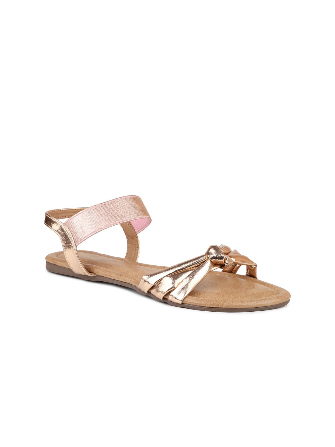 

Inc 5 Knotted Strap Open Toe Flats, Rose gold