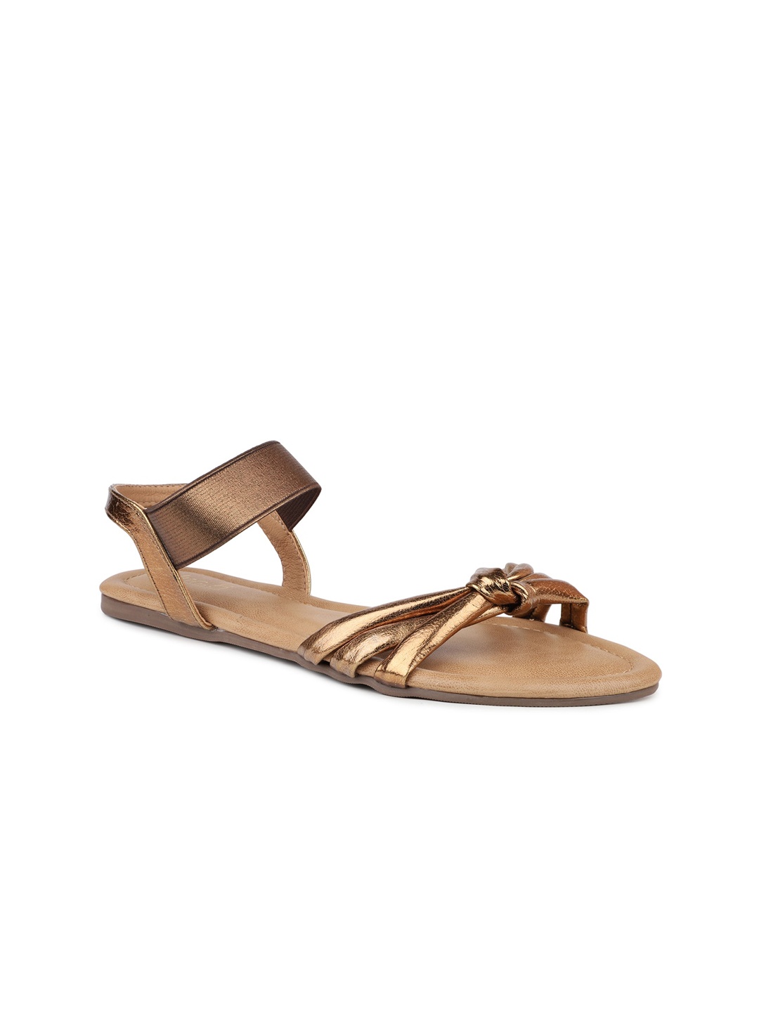 

Inc 5 Knotted Open Toe Flats With Backstrap, Gold