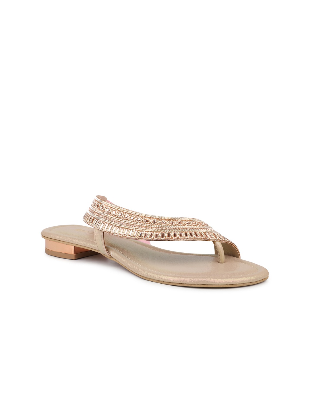 

Inc 5 Embellished One Toe Flats, Rose gold