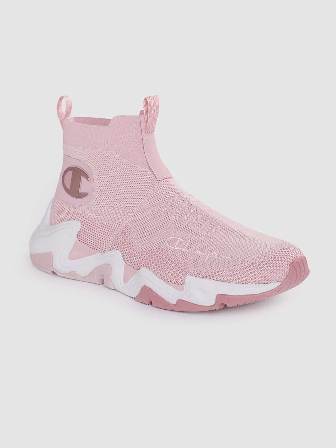 

Champion Women Woven Design Mid-Top Sneakers, Pink