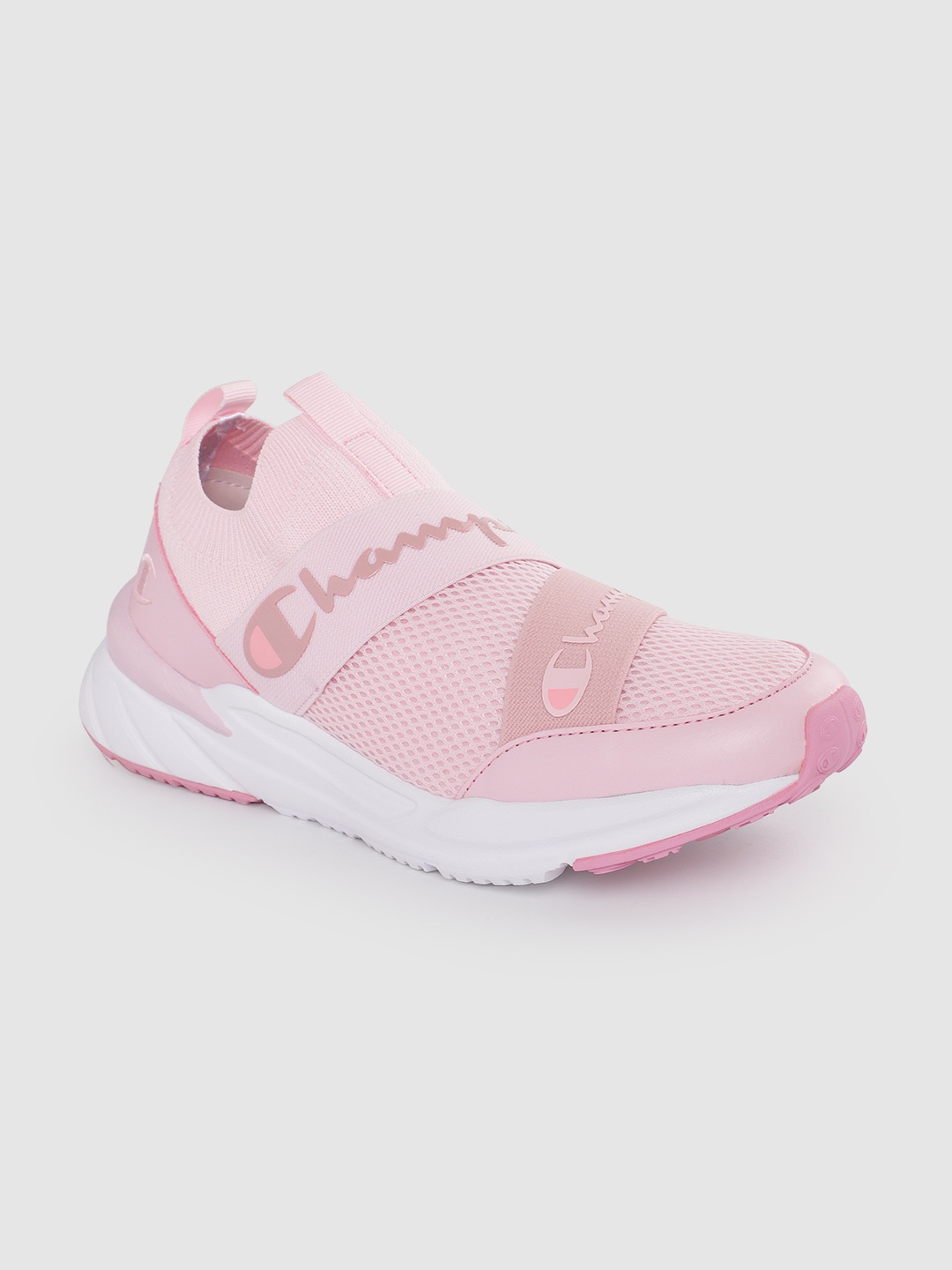 

Champion Women Woven Design Brand Logo Printed KINNA V OVER LO Sneakers, Pink