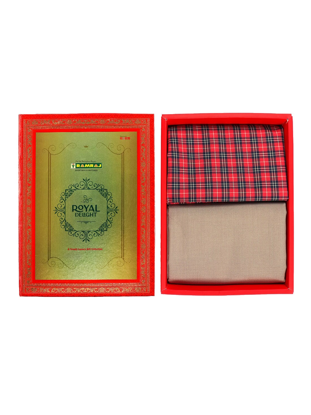 

Ramraj Men Shirt & Trouser Clothing Fabric Set, Red