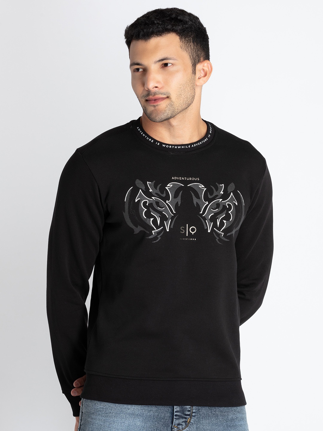 

Status Quo Men Black Printed Sweatshirt