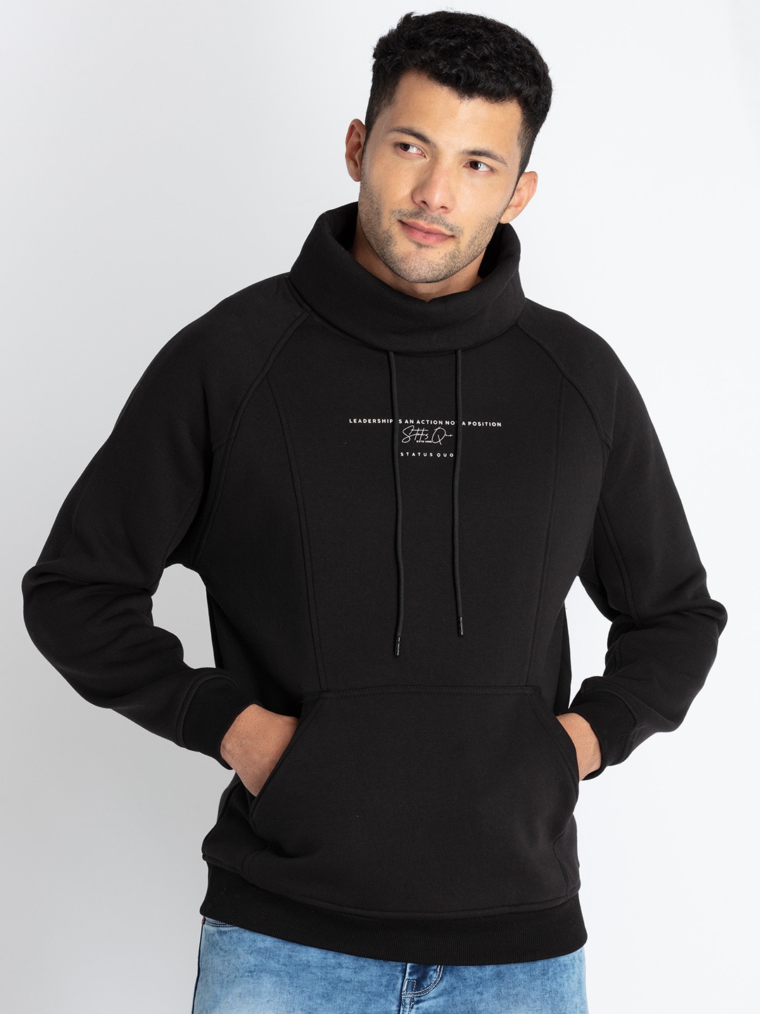 

Status Quo Turtle Neck Pullover, Black