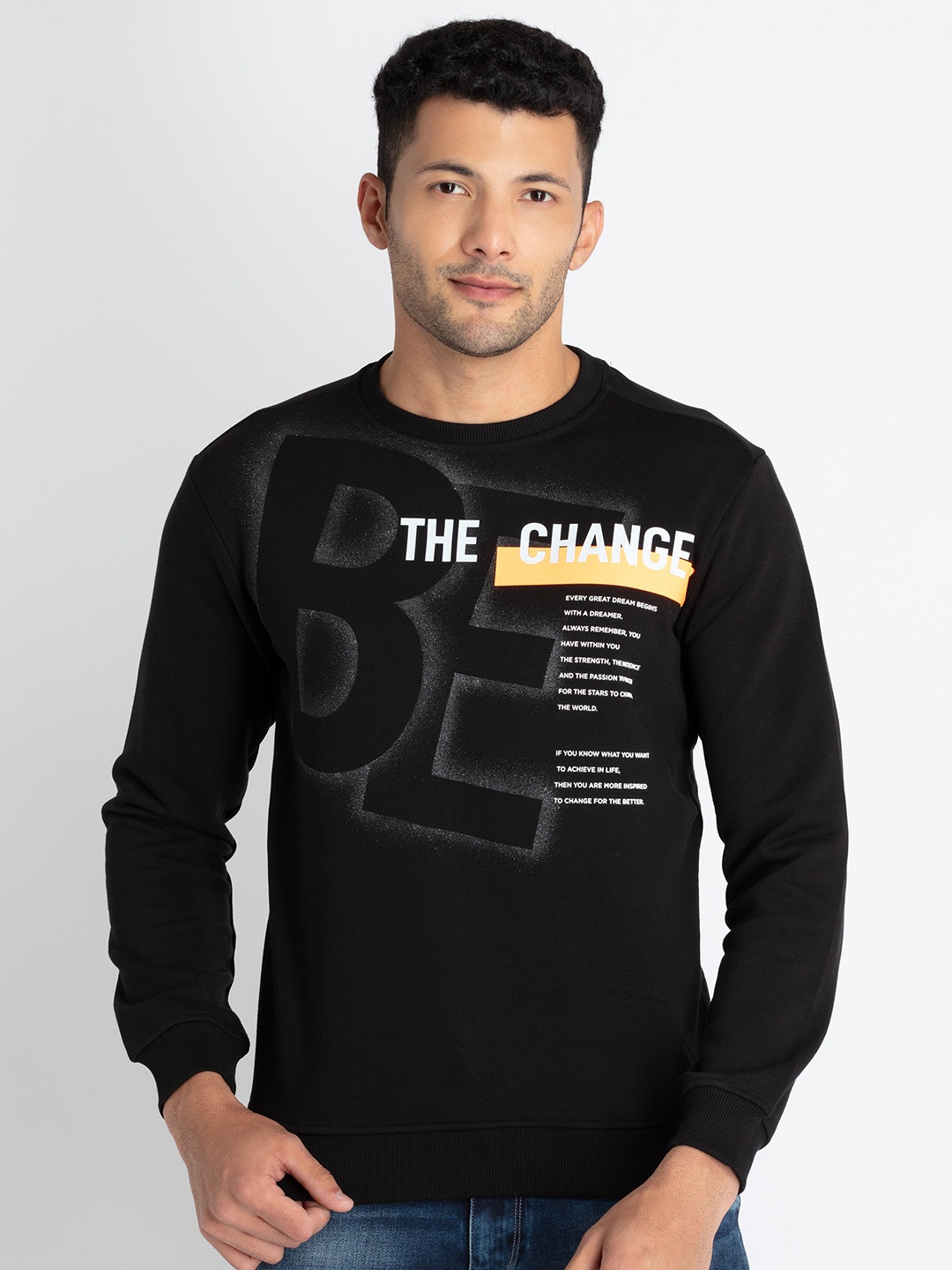 

Status Quo Alphanumeric Printed Cotton Pullover, Black