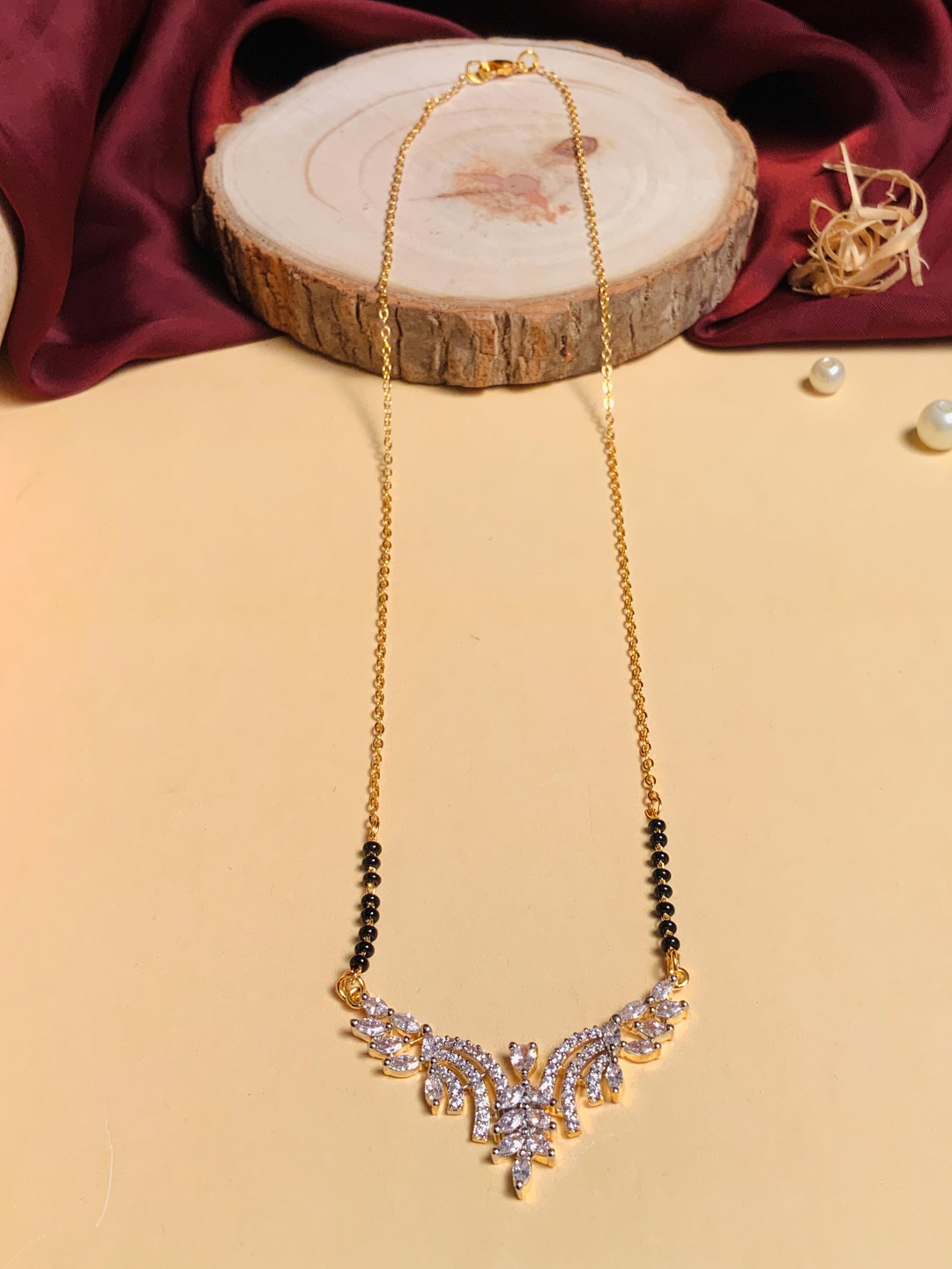 

ABDESIGNS Gold-Plated AD-studded Mangalsutra