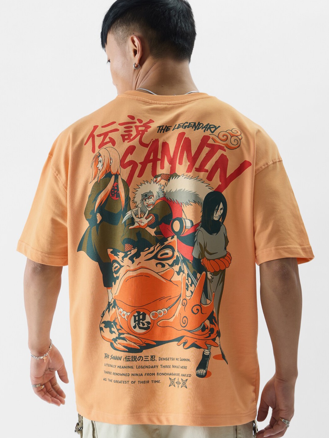 

The Souled Store Orange Naruto Printed Round Neck Pure Cotton T-shirt