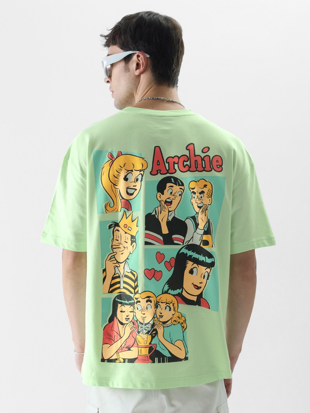

The Souled Store Green Archie: The Gang Round Neck Cotton Oversized T-Shirt