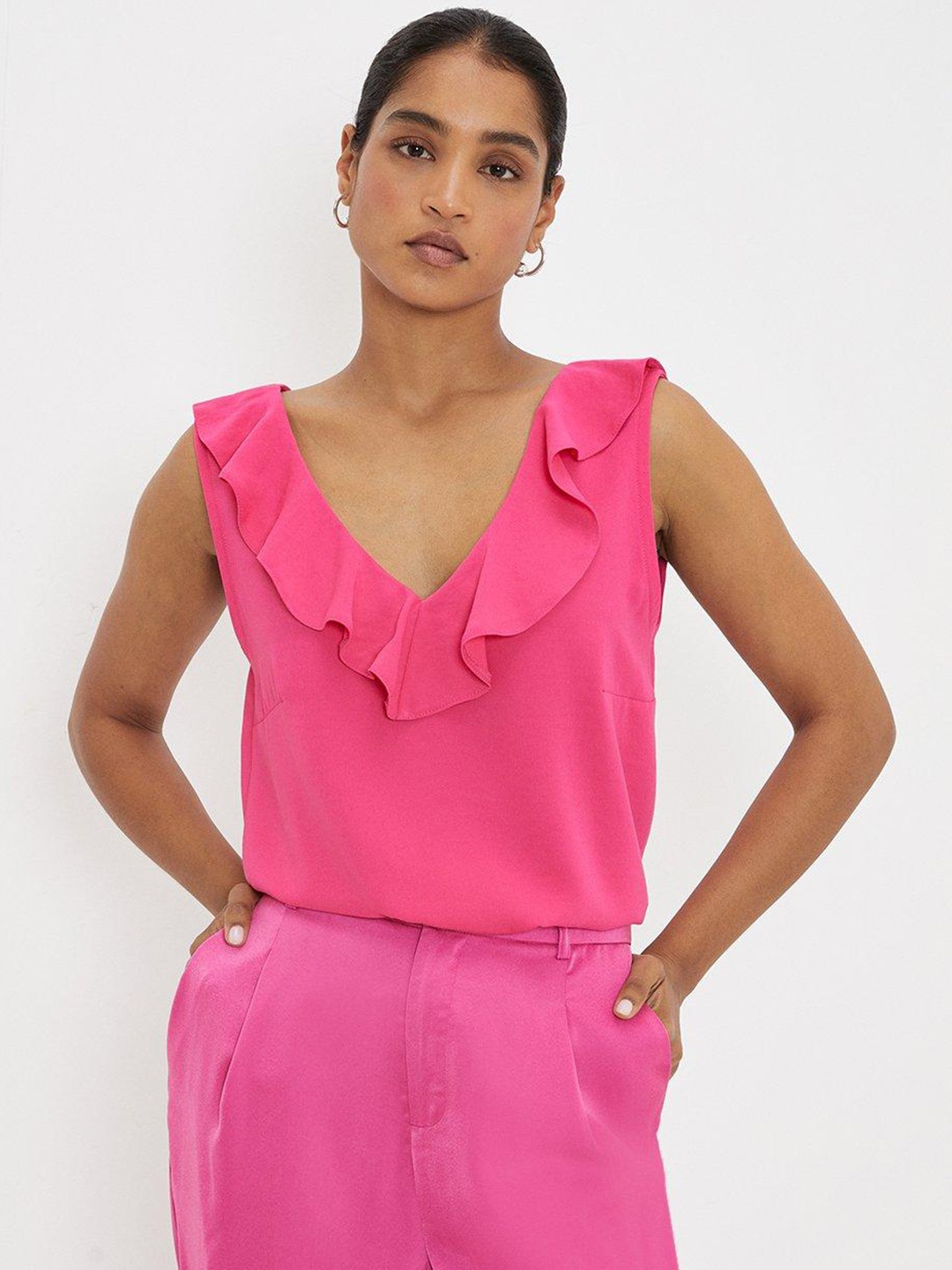 

DOROTHY PERKINS Ruffles Detail Top, Pink