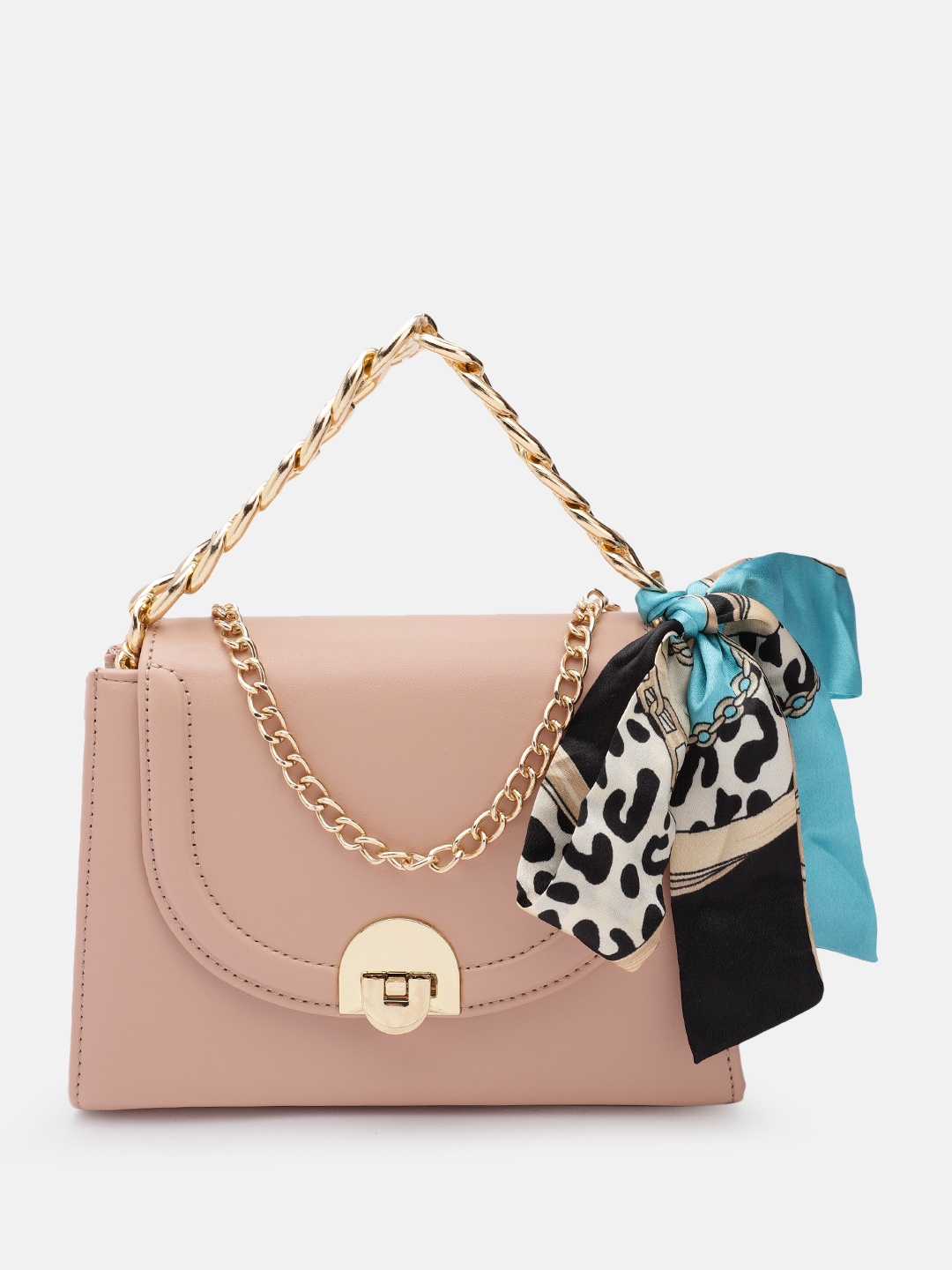

DOROTHY PERKINS Structured Sling Bag with Printed Ribbon, Peach
