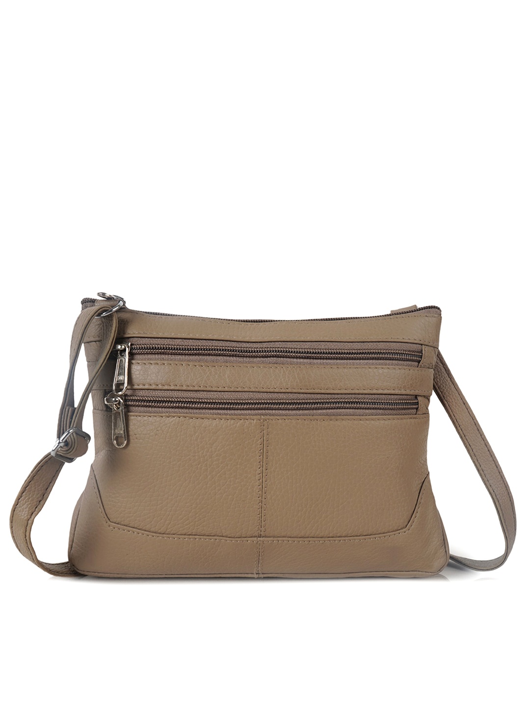 

CIMONI Leather Structured Shoulder Bag, Coffee brown