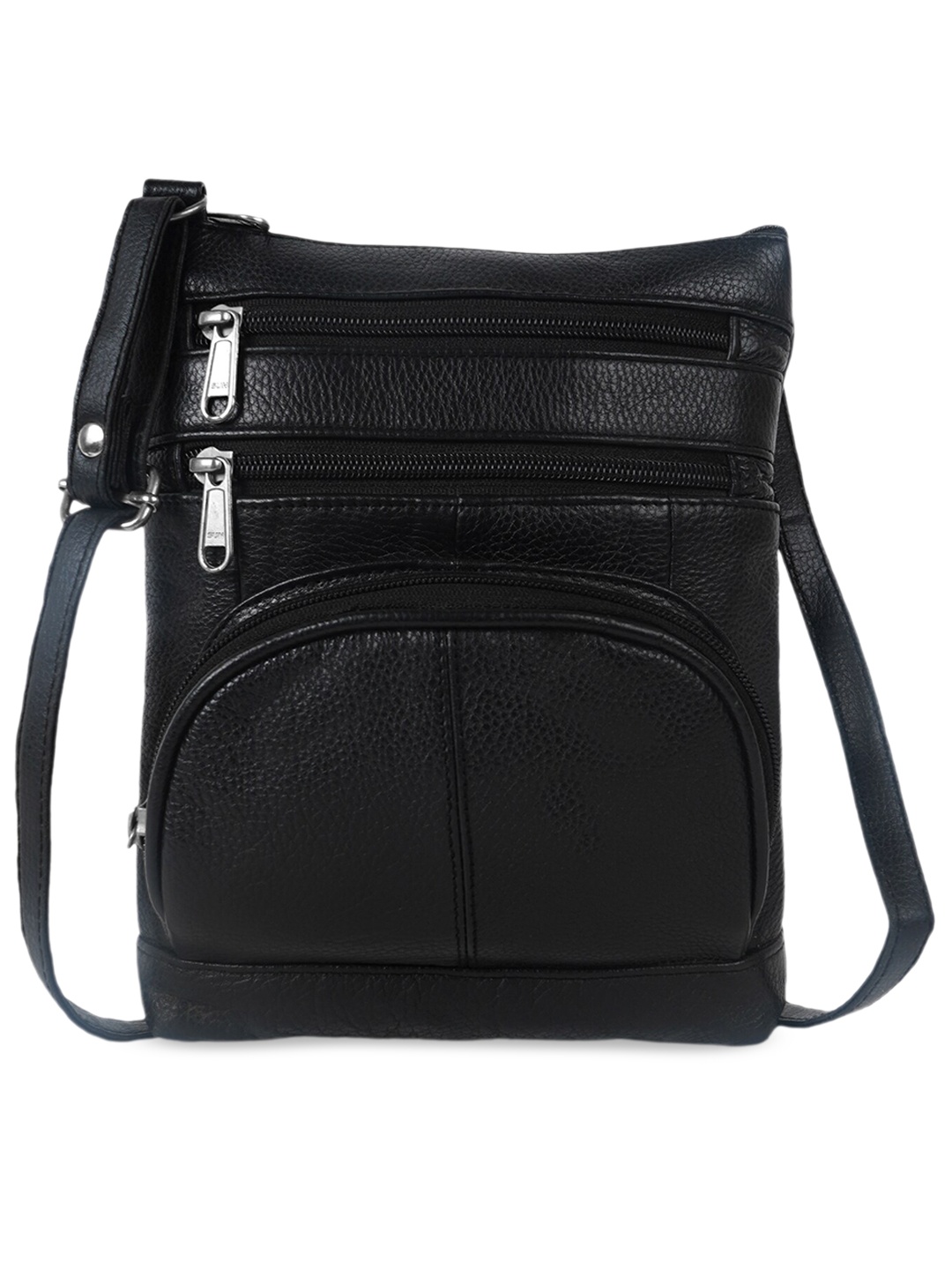 

CIMONI Leather Structured Sling Bag, Black