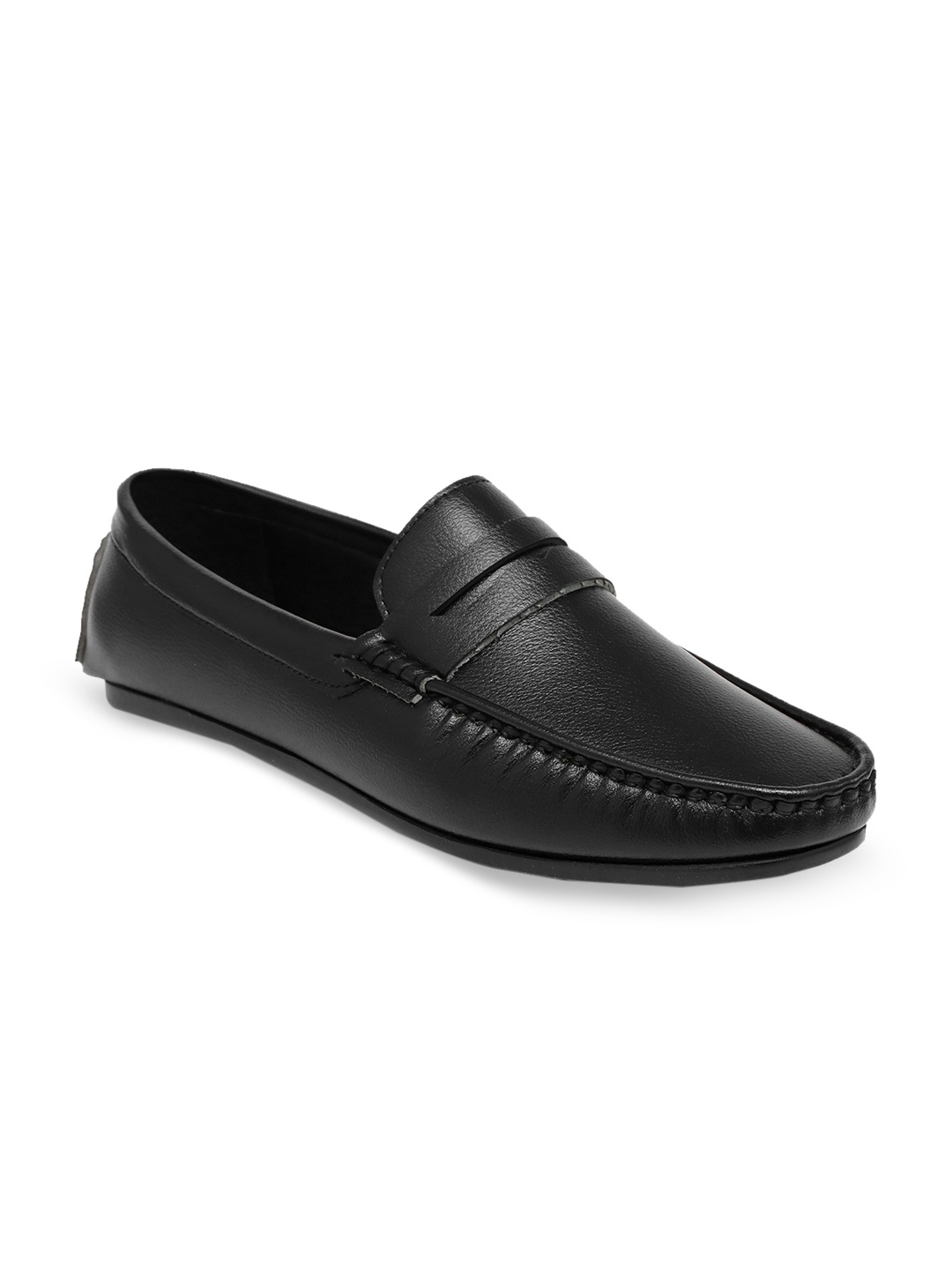 

Valin Fox Men Textured Lightweight Comfort Insole Penny Loafers, Black