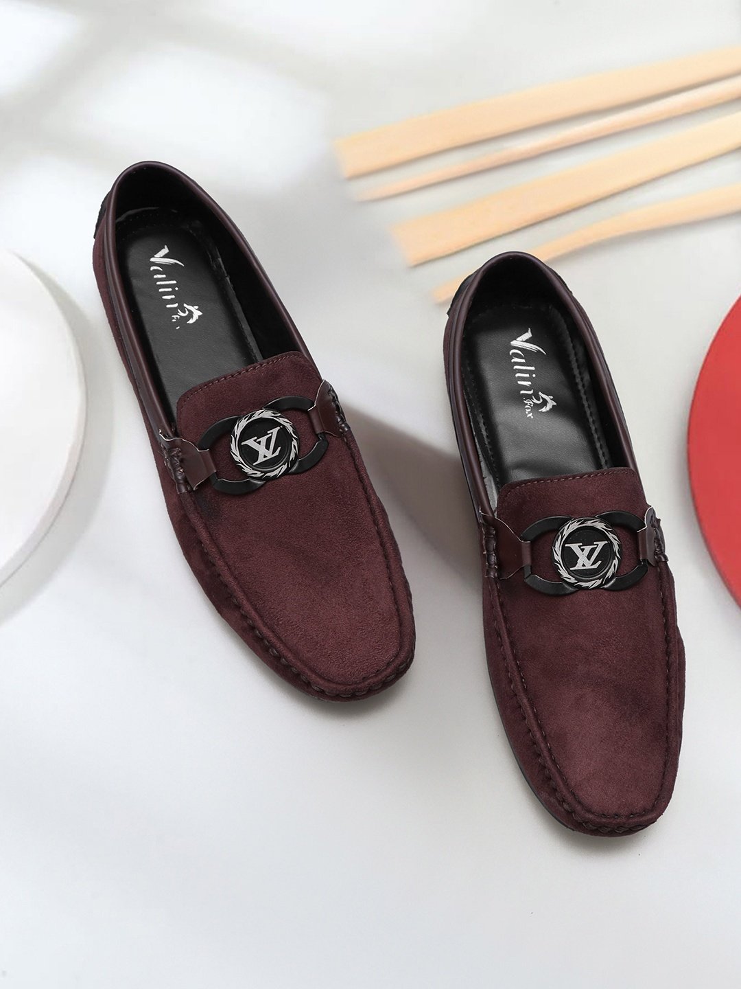 

Valin Fox Men Lightweight Comfort Insole Suede Horsebit Loafers, Brown