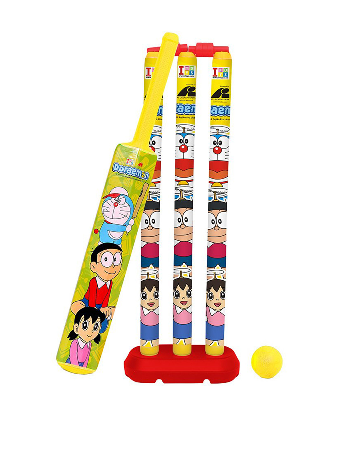 

MUREN Doremon Printed Plastic Cricket Play Set, Yellow