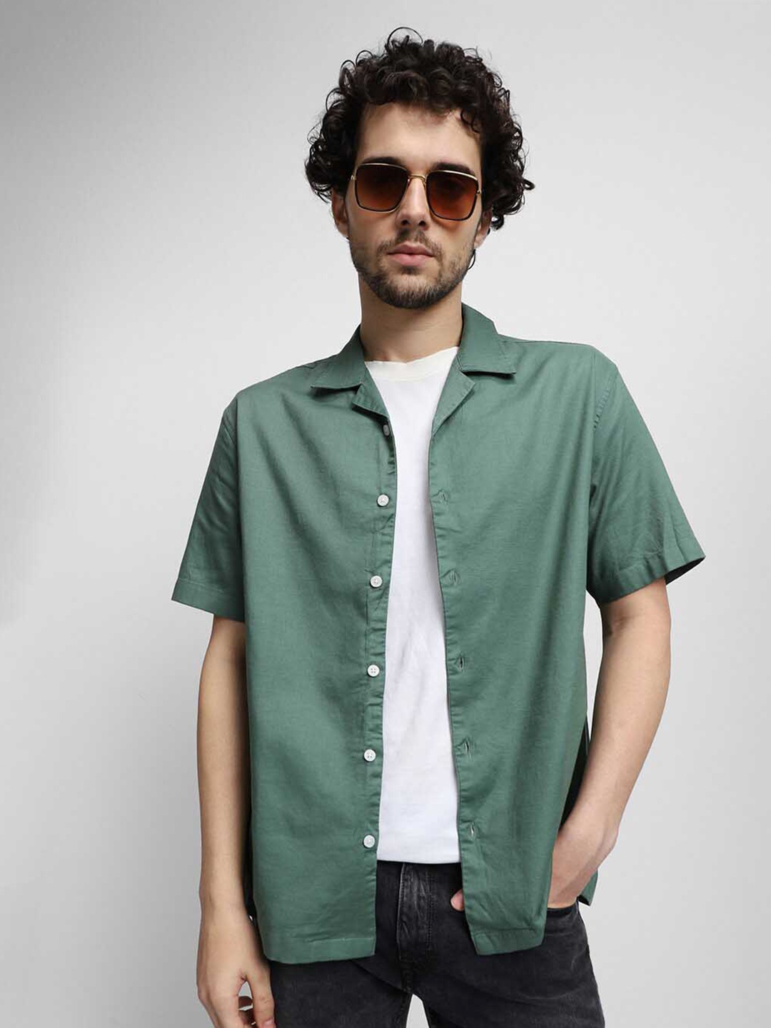 

Dennis Lingo Regular Fit Opaque Casual Cotton Shirt, Green