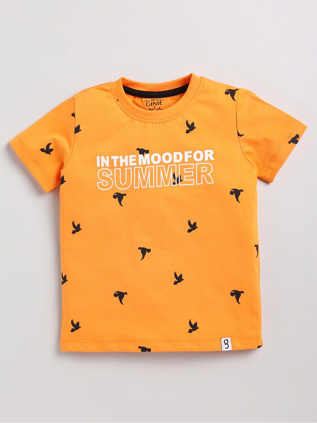 

Ginie Boys Conversational Printed Cotton Casual T-shirt, Yellow